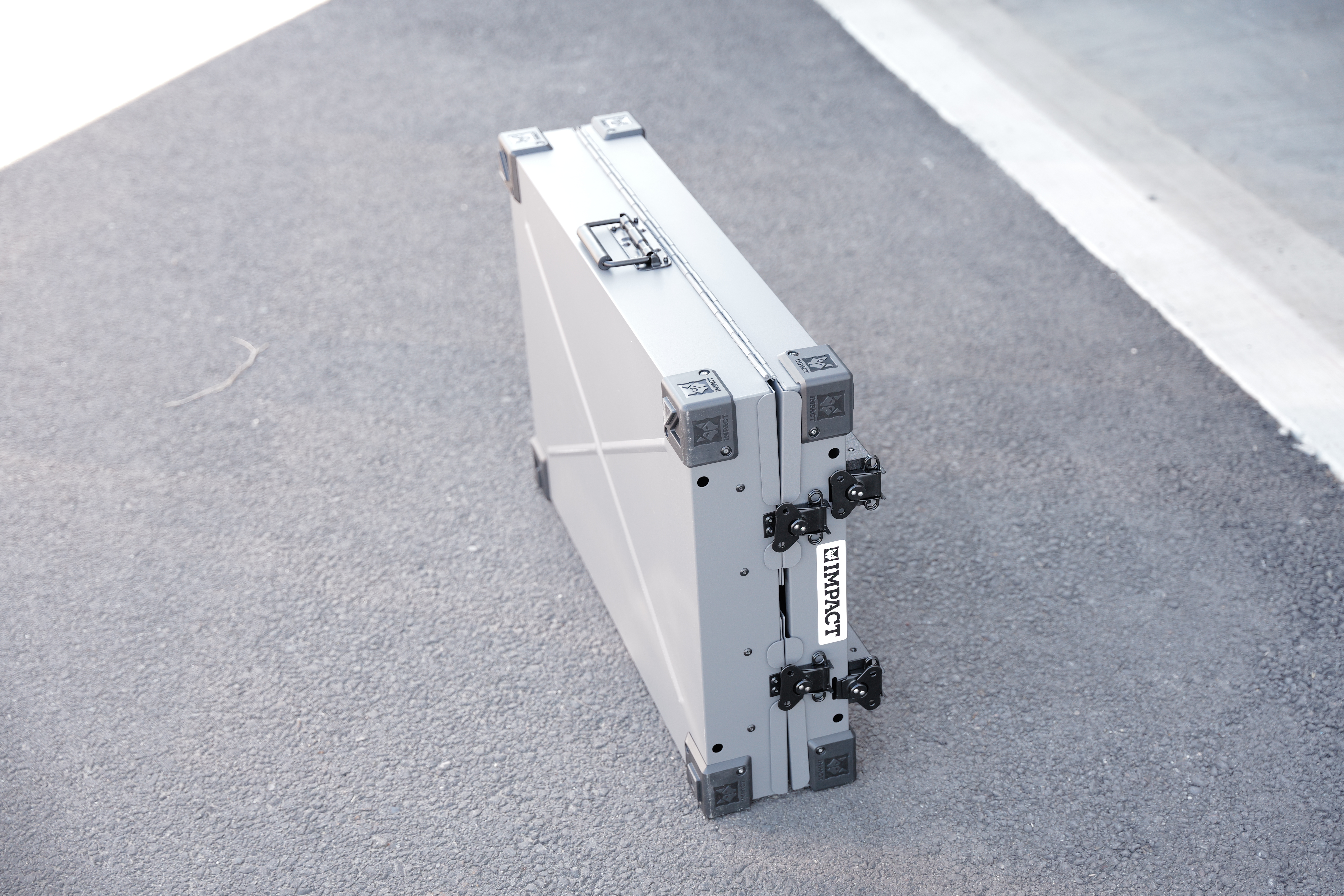 The IMPACT dog crate folded up and ready for travel