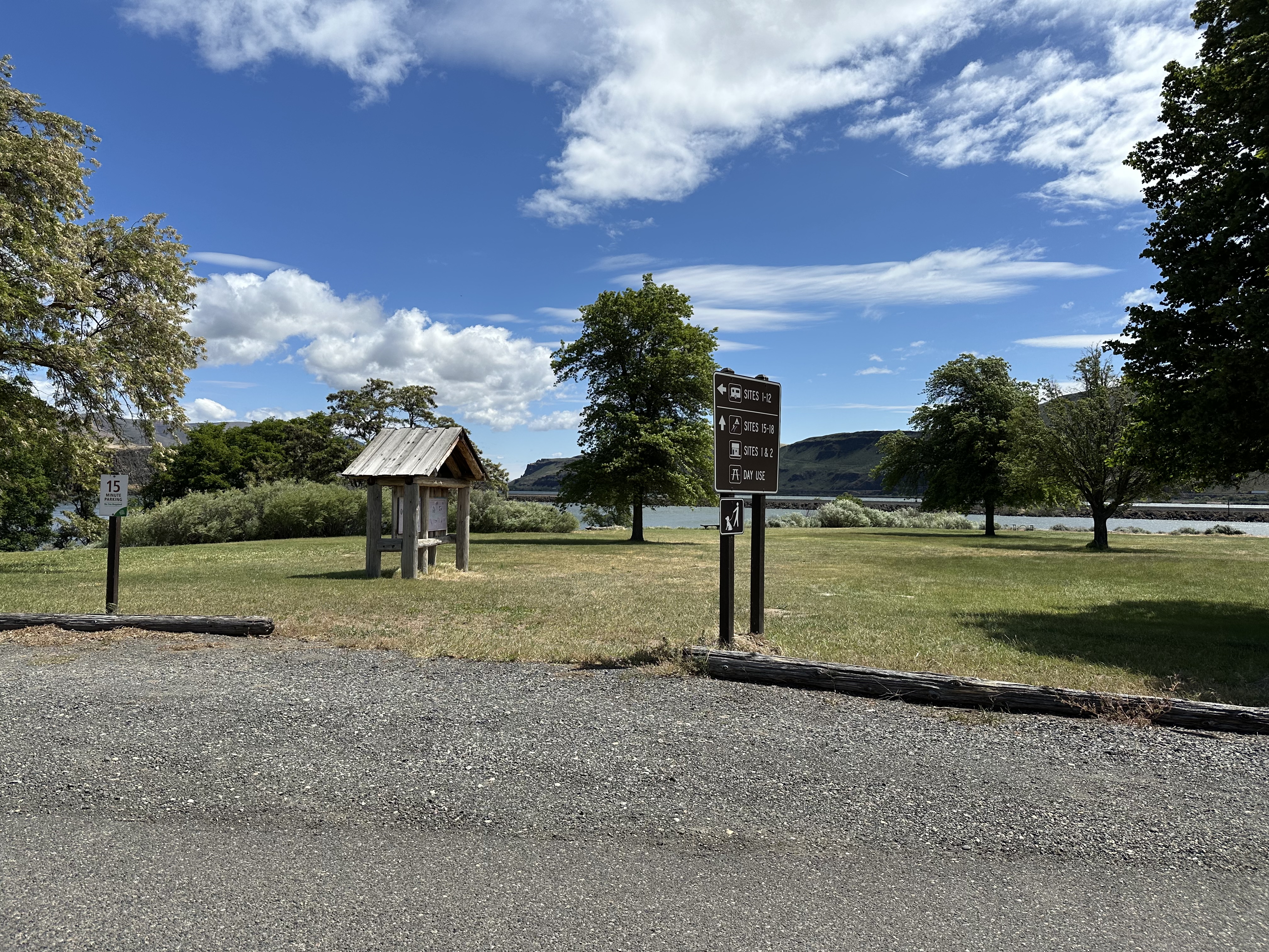 View from Columbia Hills State Park showing the close proximity to the river