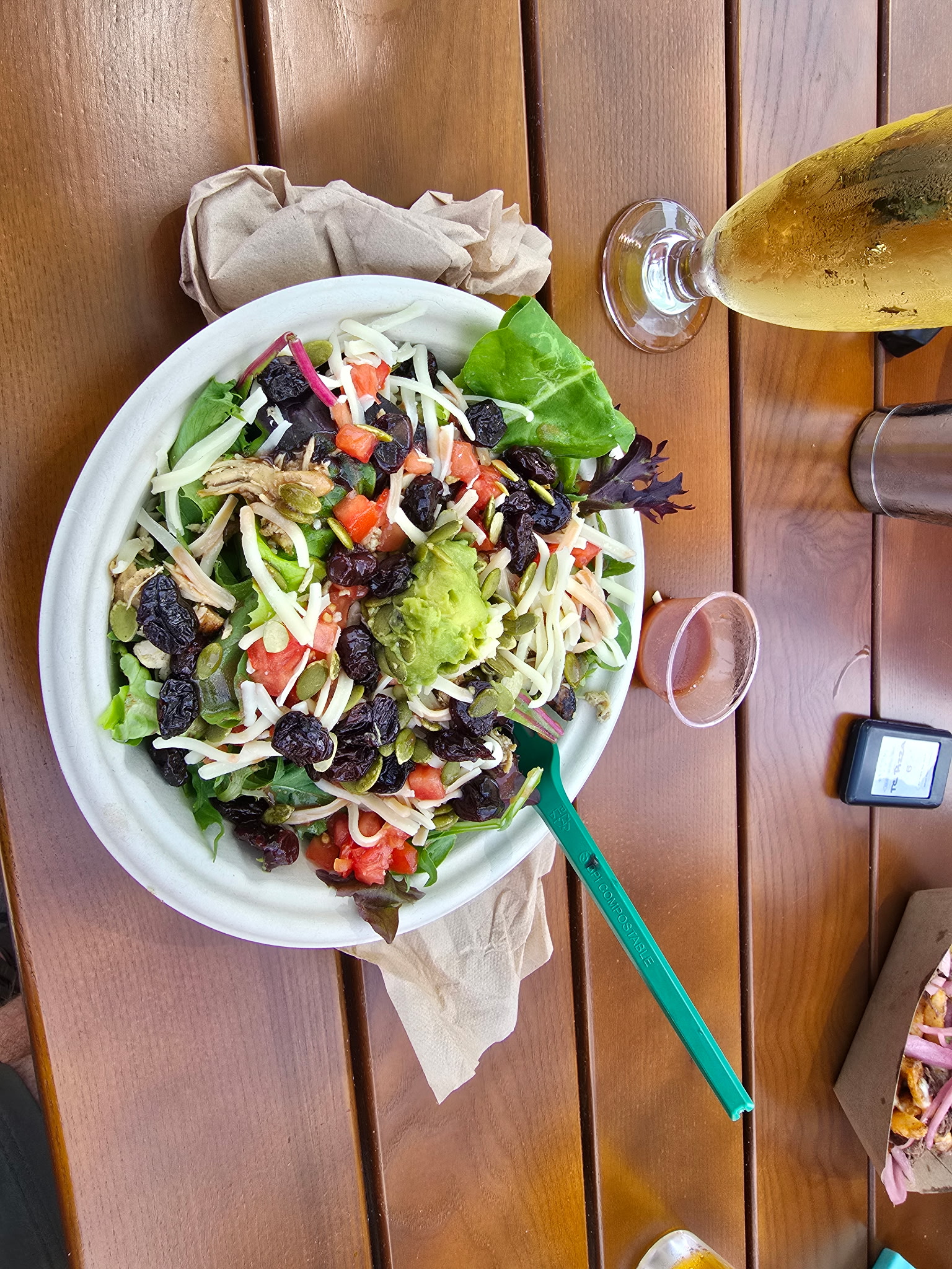 A salad with local dried cherries 