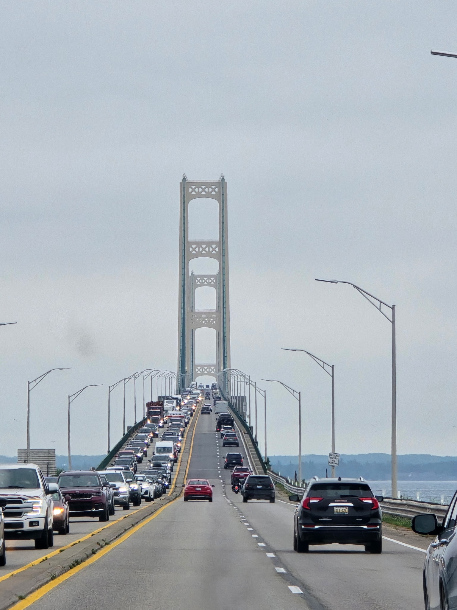 Noel grabbed this picture - from the passenger seat - coming over the bridge!
