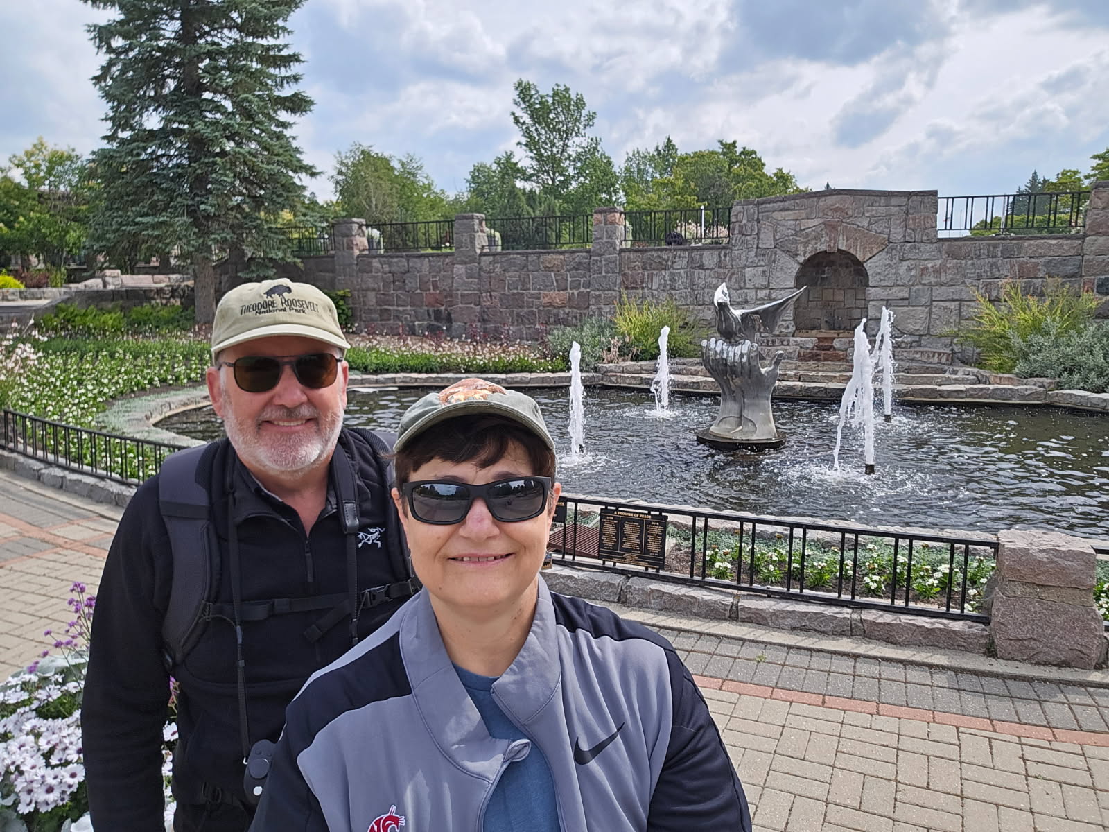 The flowers around the fountain were beautiful. The original fountain - which has since been replaced - was a gift from Airstream decades ago.