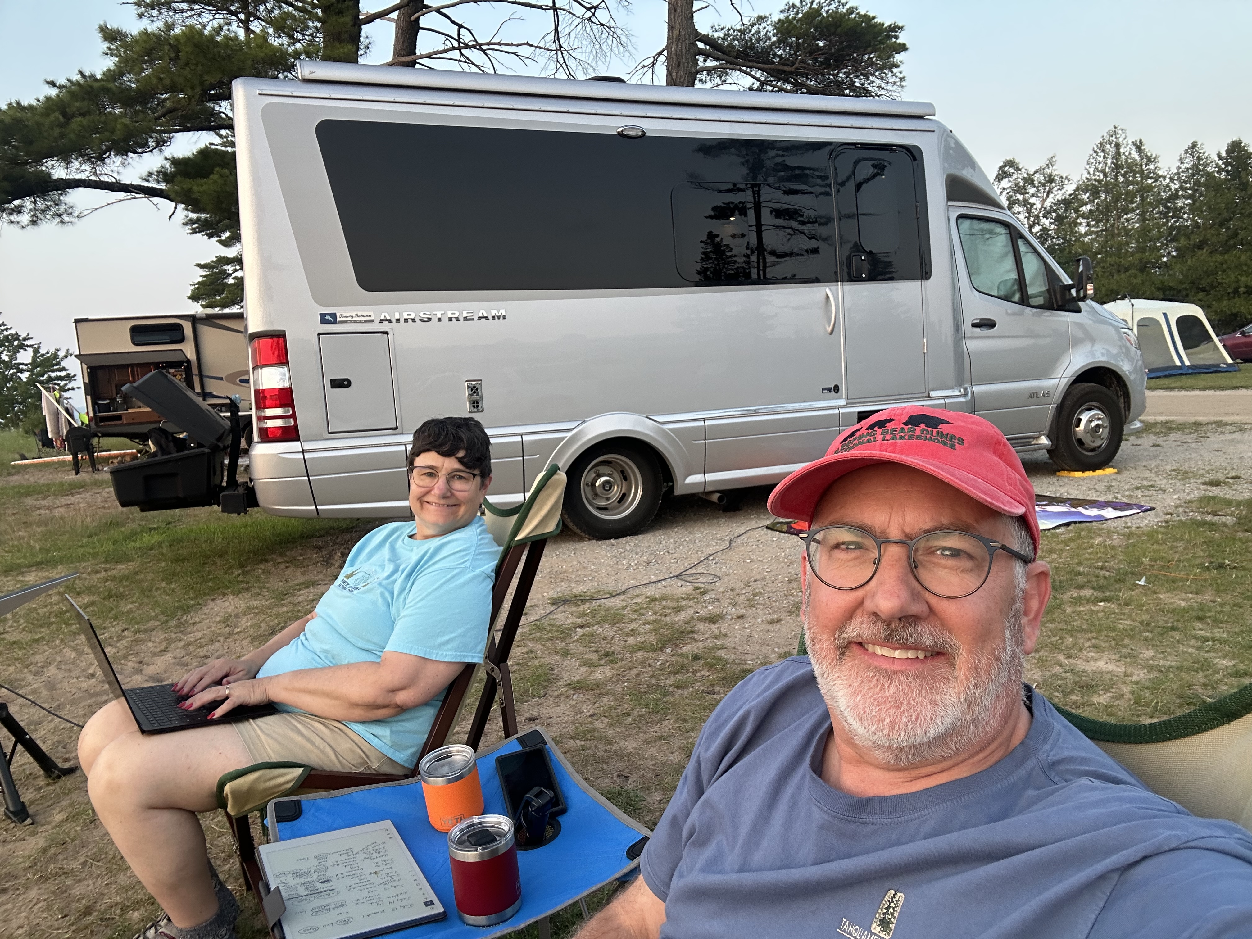 Our outdoor viewing spot … with G&T a short reach away! 