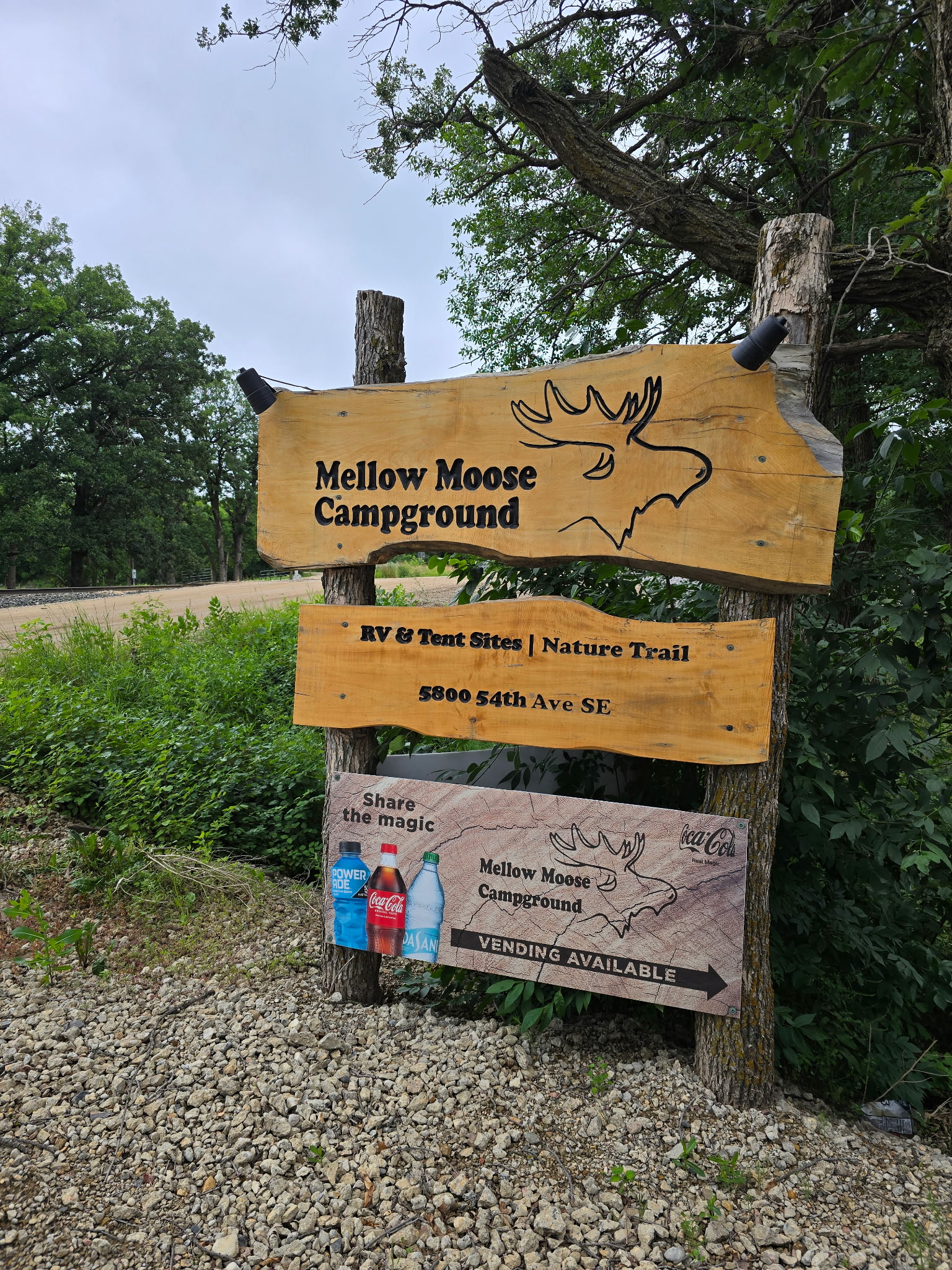 The entrance to the Mellow Moose Campground