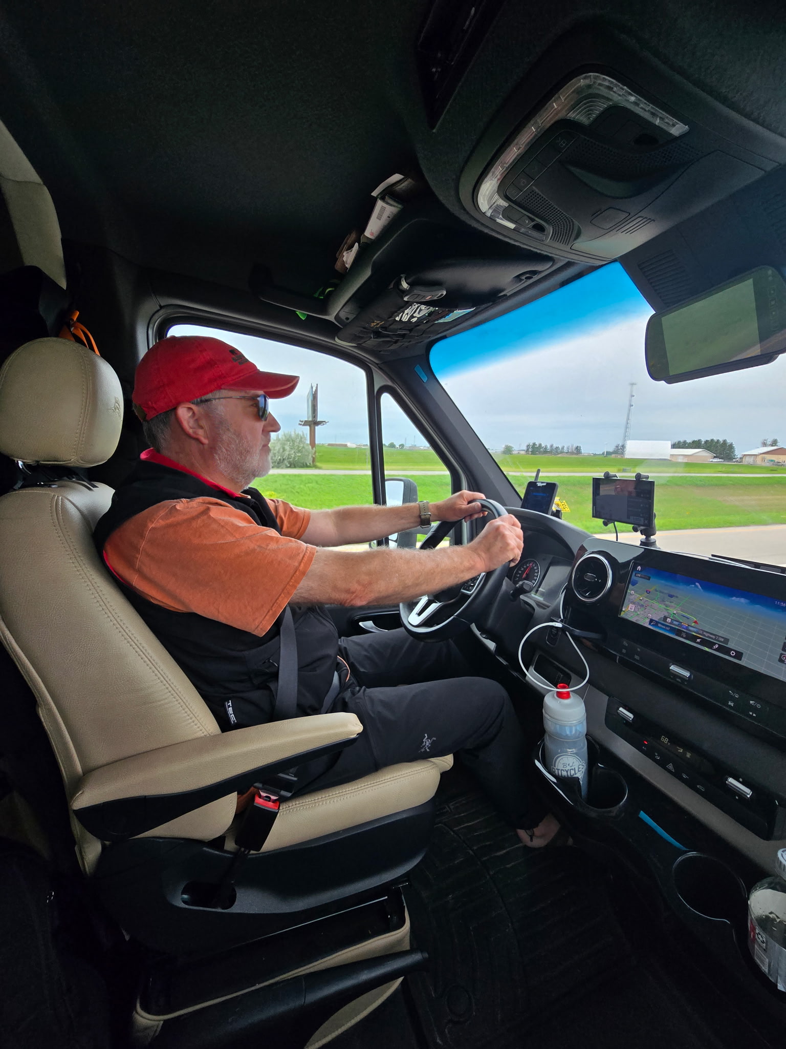 You gotta love the intense focus on the semi-professional RV driver!