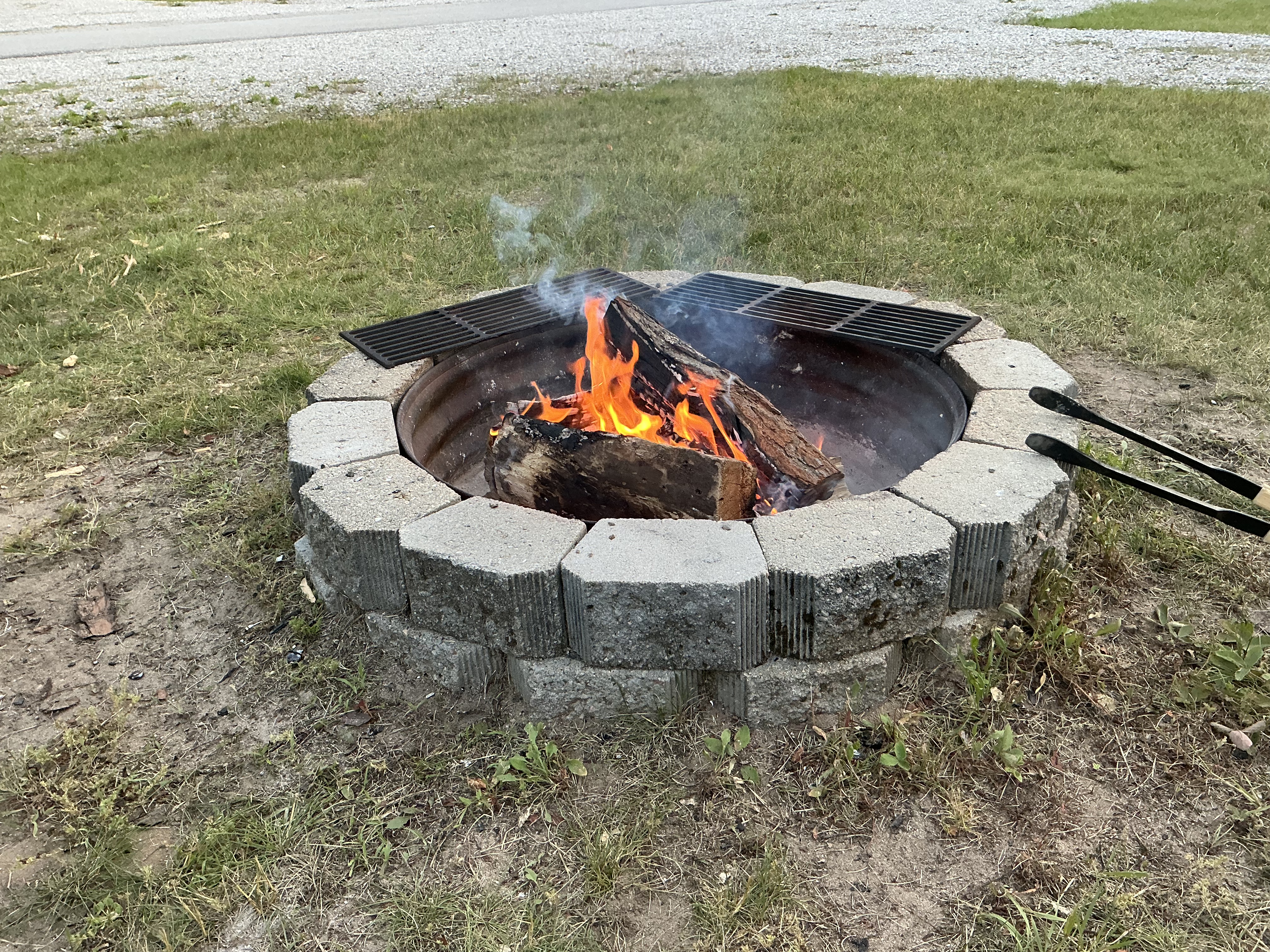 Getting the campfire ready for the evening