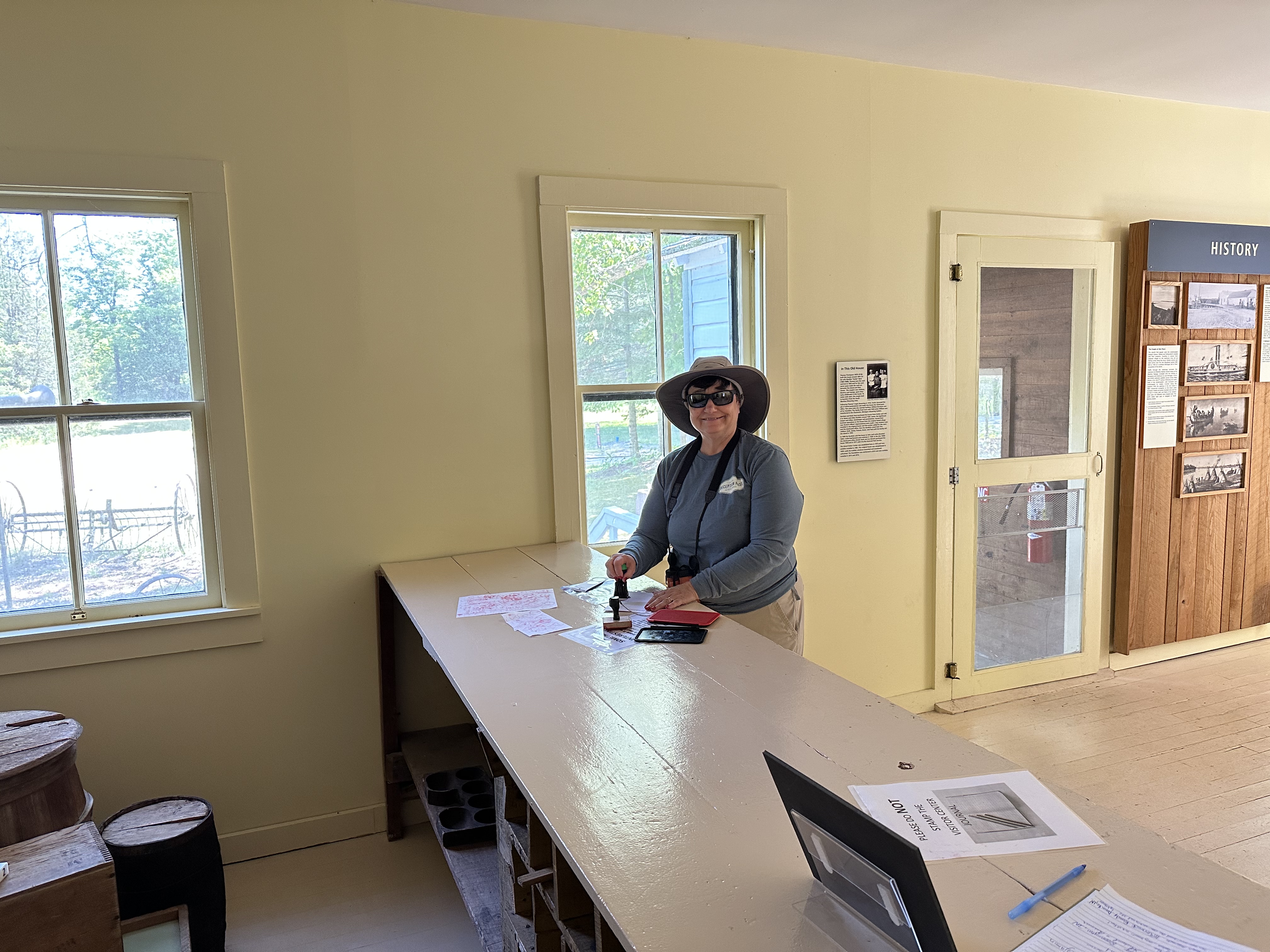 Noel getting our official stamp at the Visitor Center 