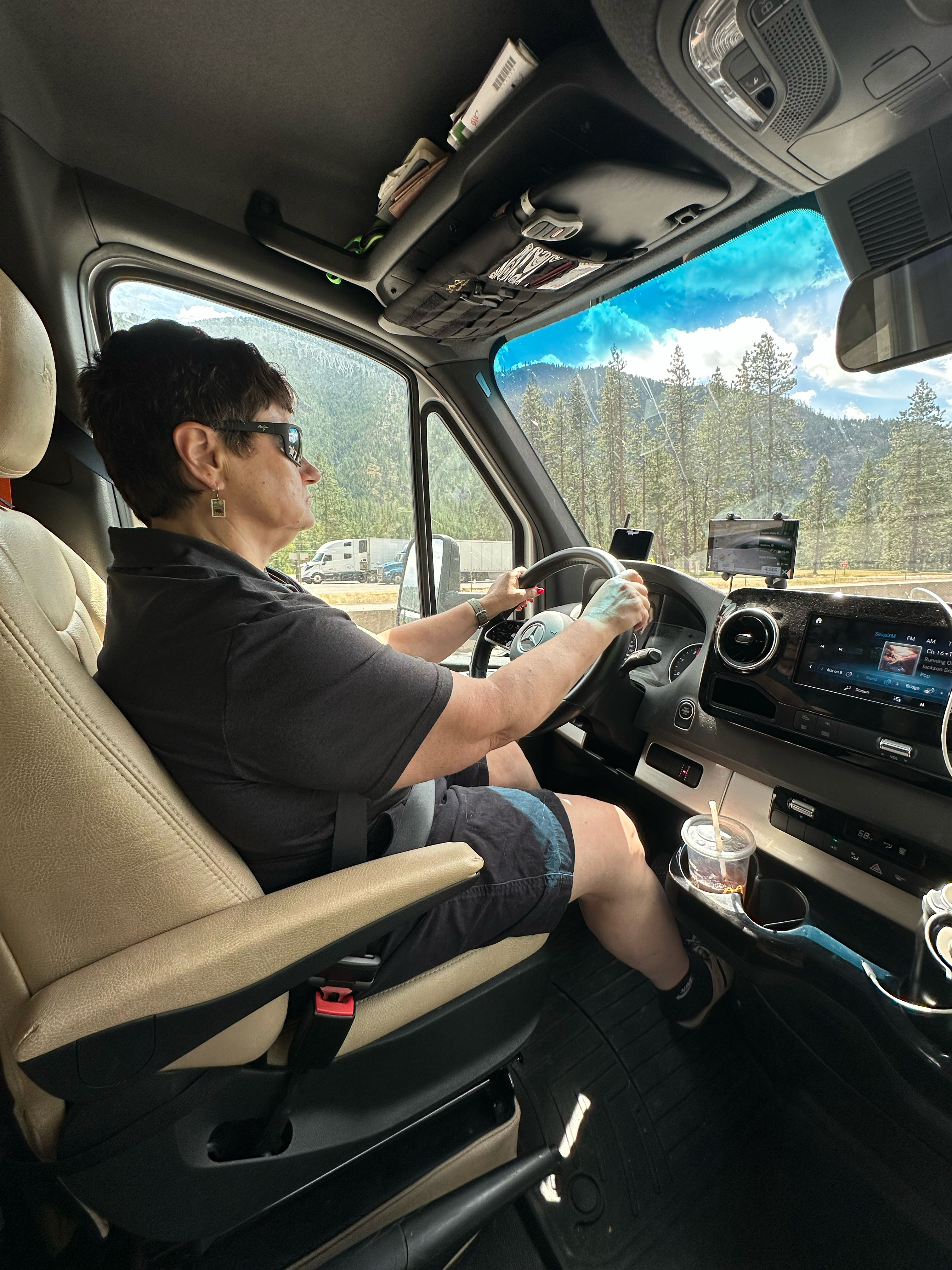 Noel driving the Atlas towards Washington