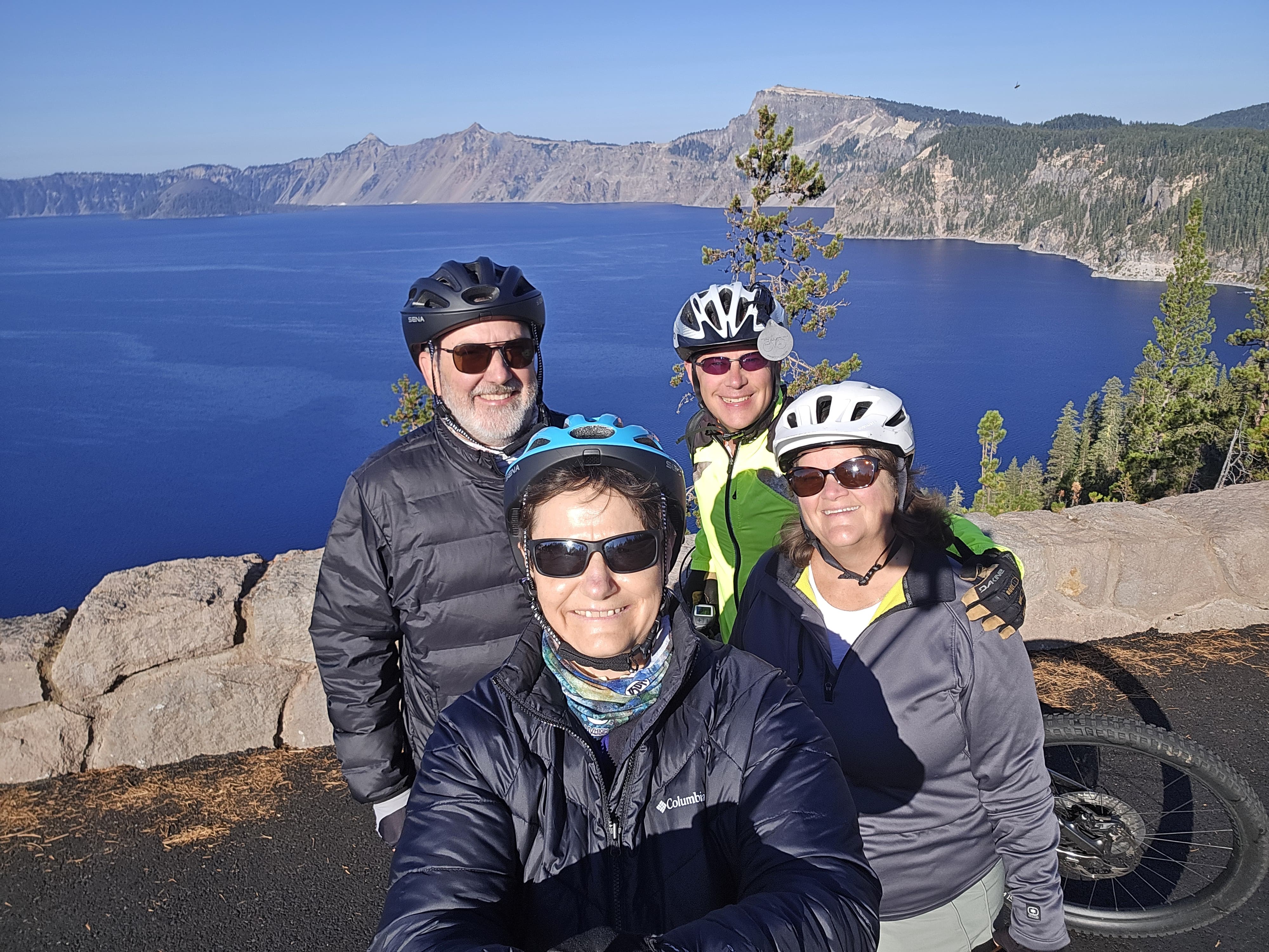 It was a bit chilly when we started out in the morning at Crater Lake - and warmed up nicely during the day. Thanks to Phil and Jeanne on sharing our adventure!