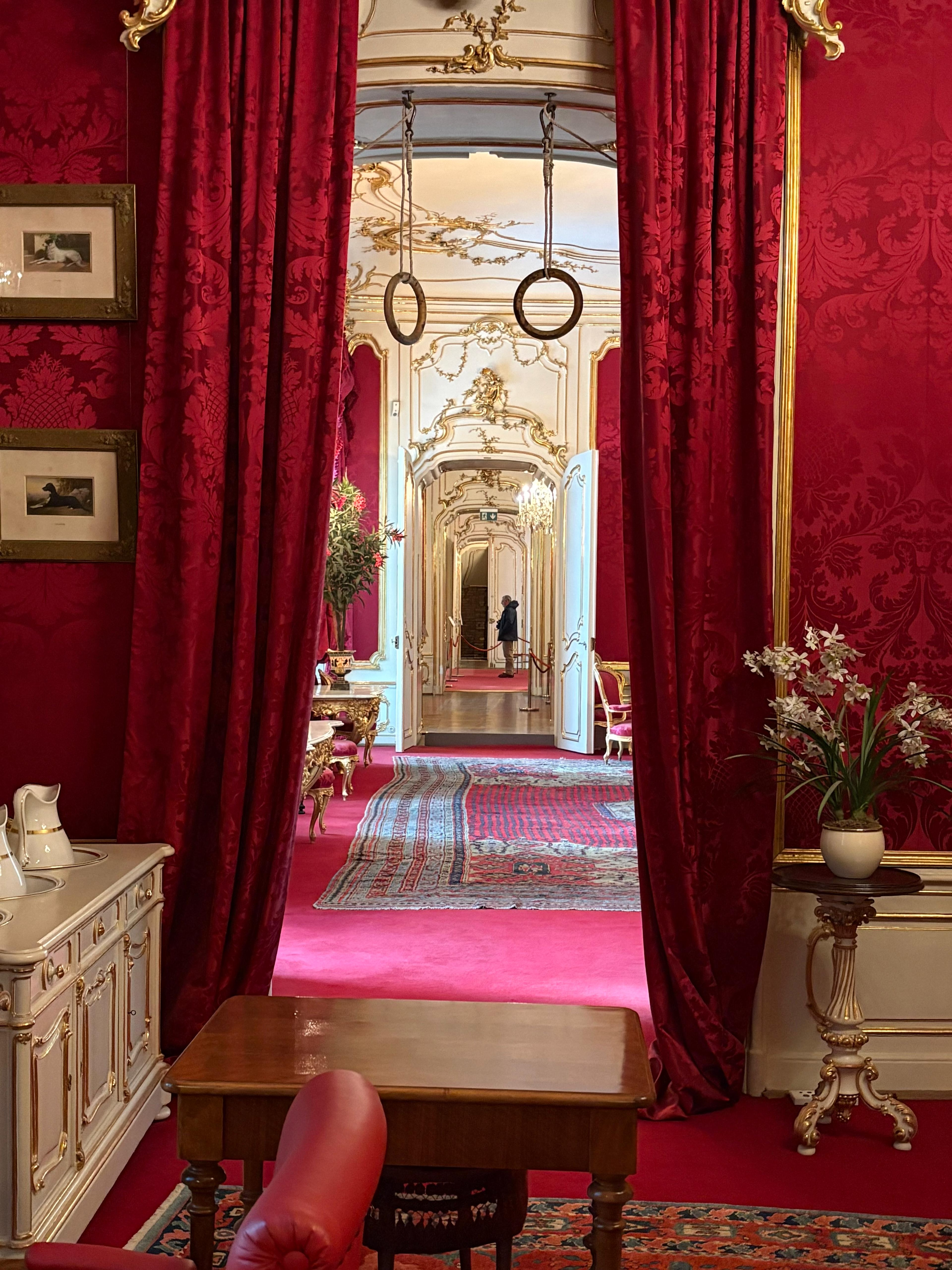 You can see the lengthy hallways which connected each of the rooms