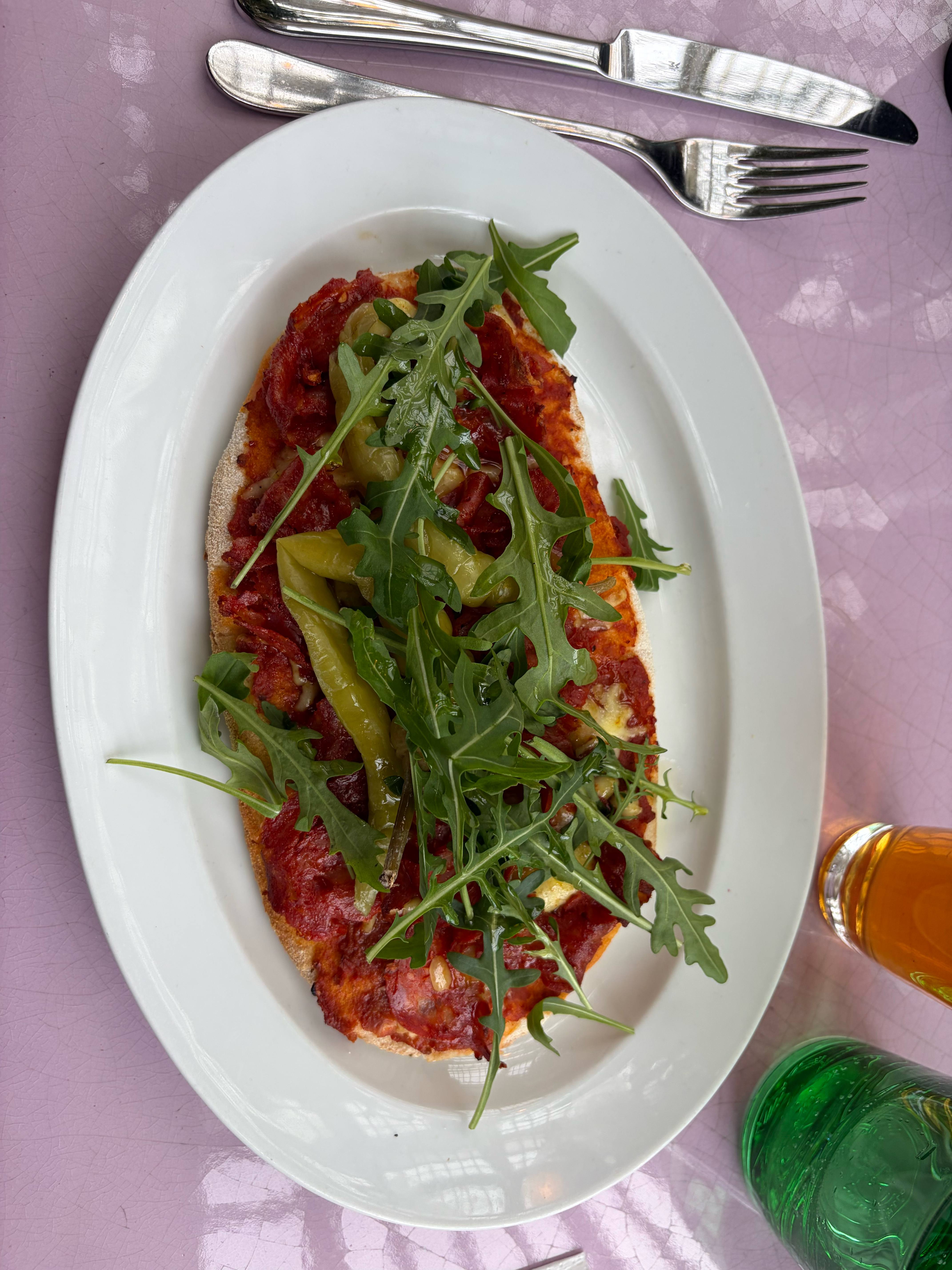 I had a local “pizza-like” dish that was tasty.