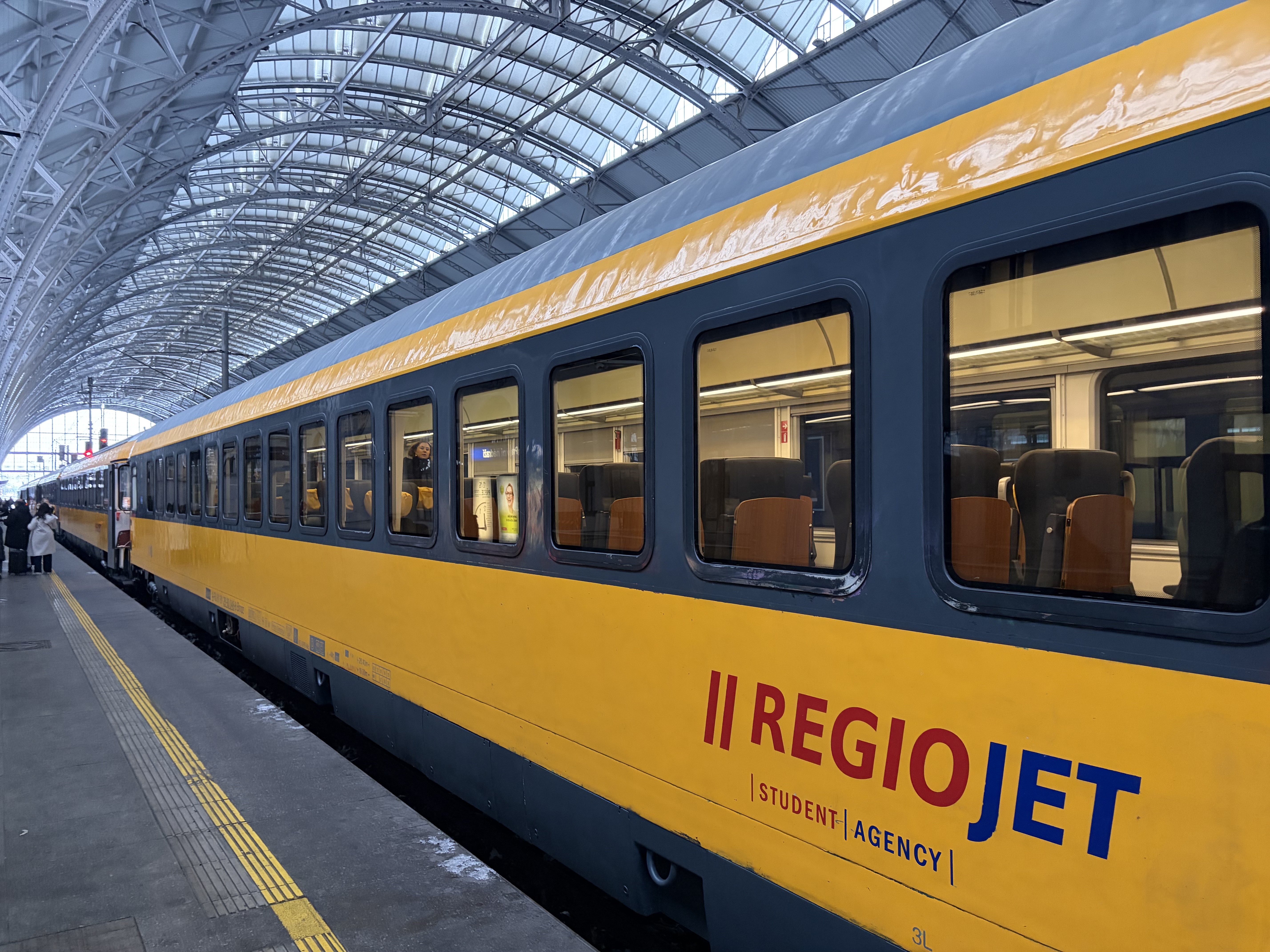 Our train from Vienna to Prague 