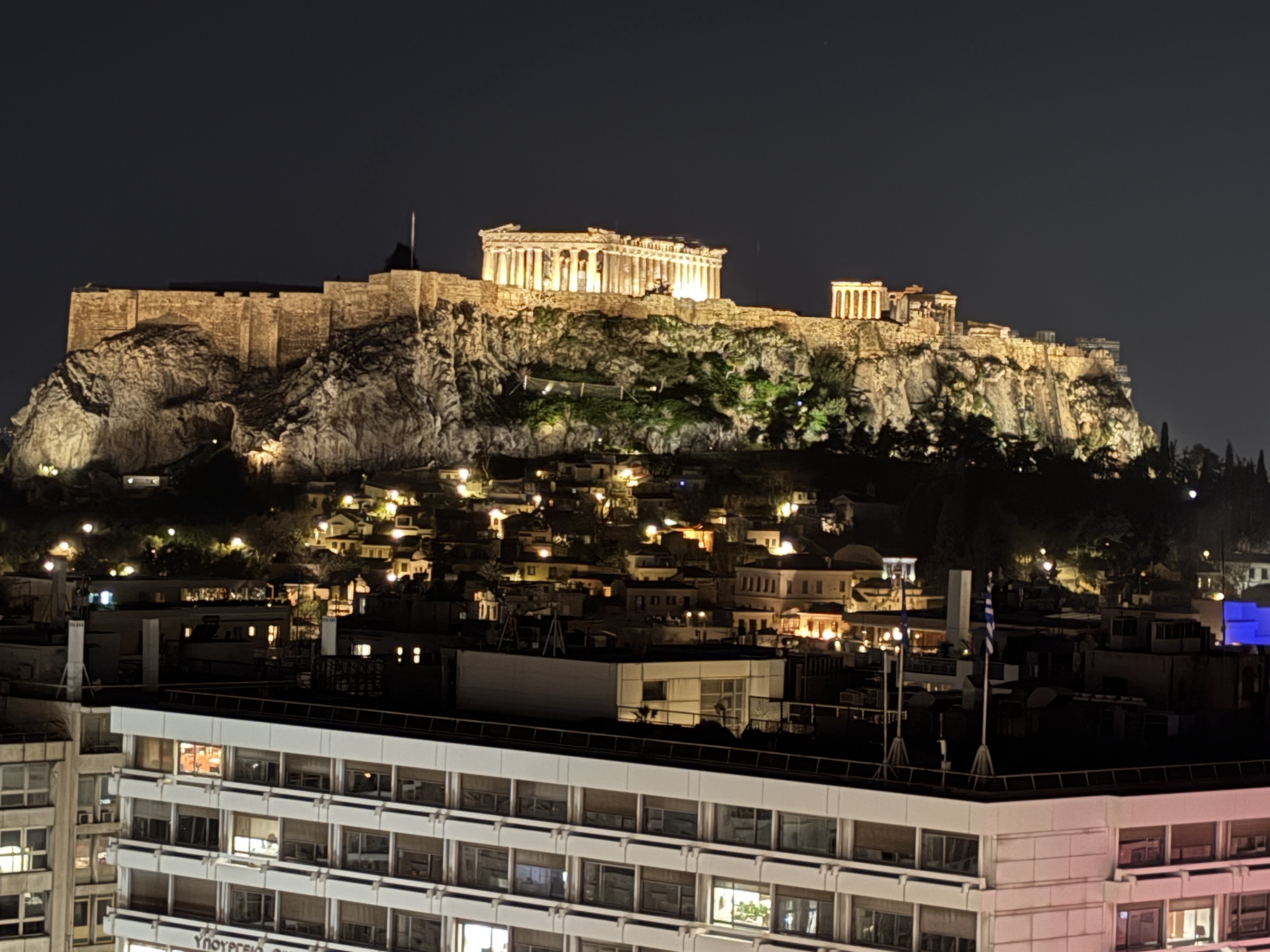 The Acropolis from the Rooftop Restaurant
