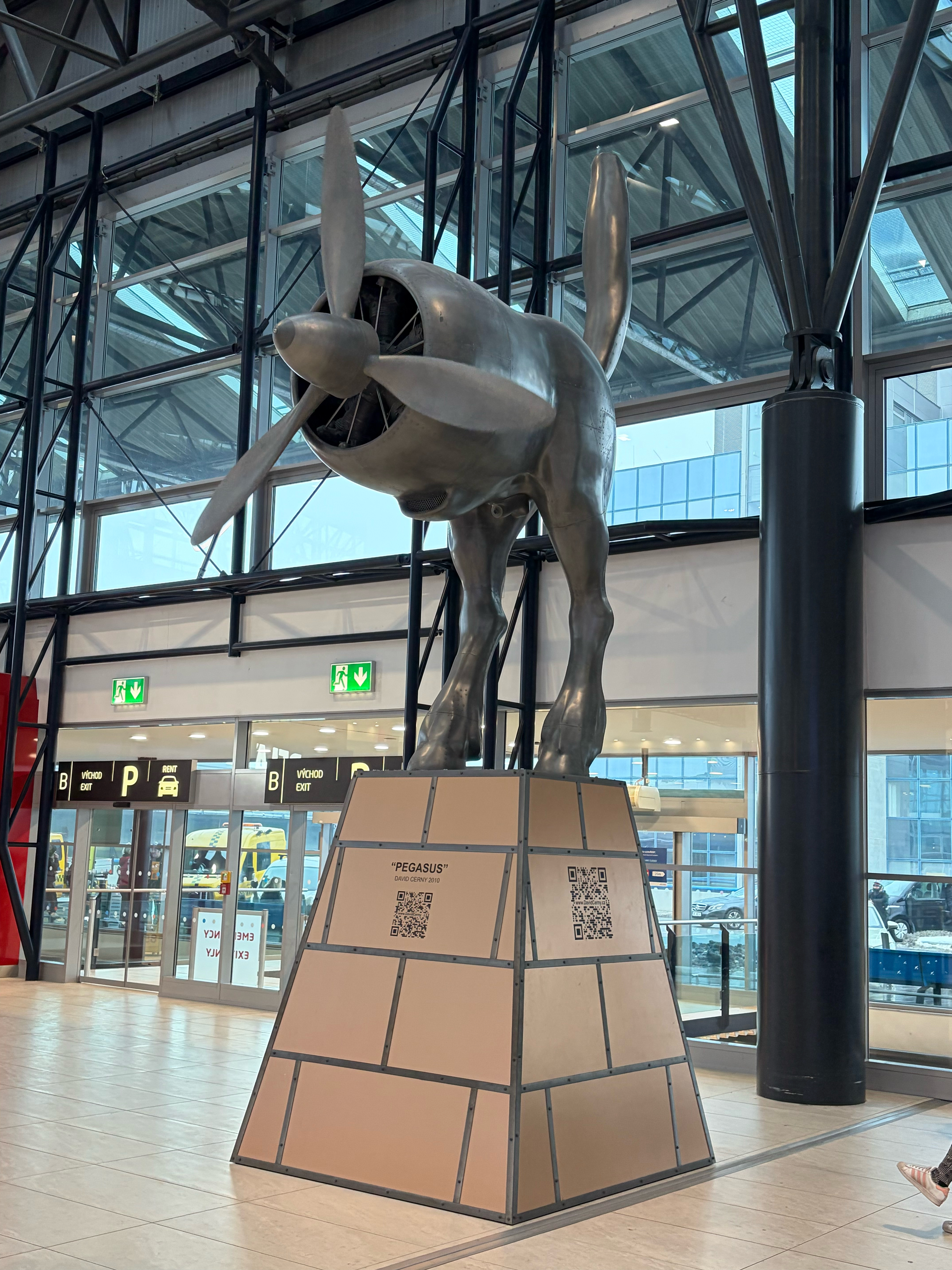 A rather unique public art piece in the Prague Airport