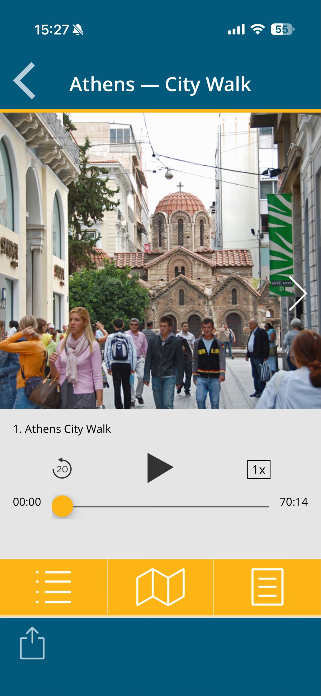The Rick Steves app was very easy to use and really informative for our Athens City Walk 