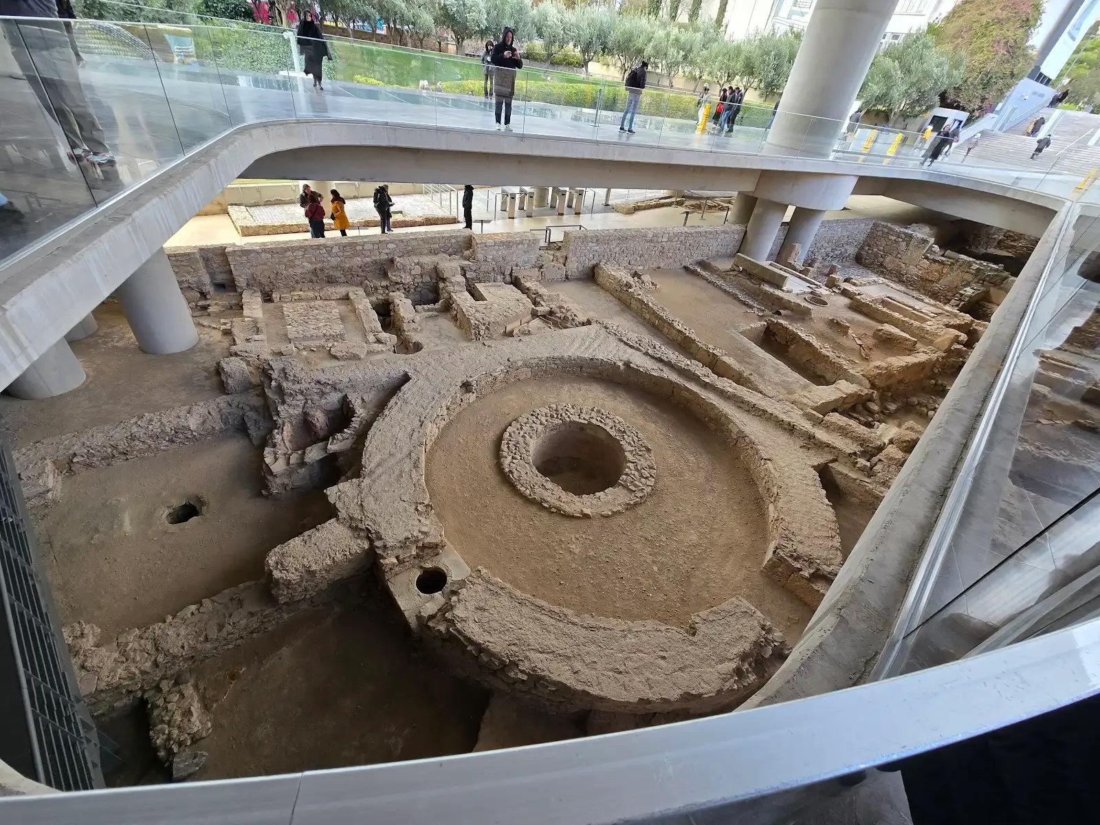 Excavation site below museum