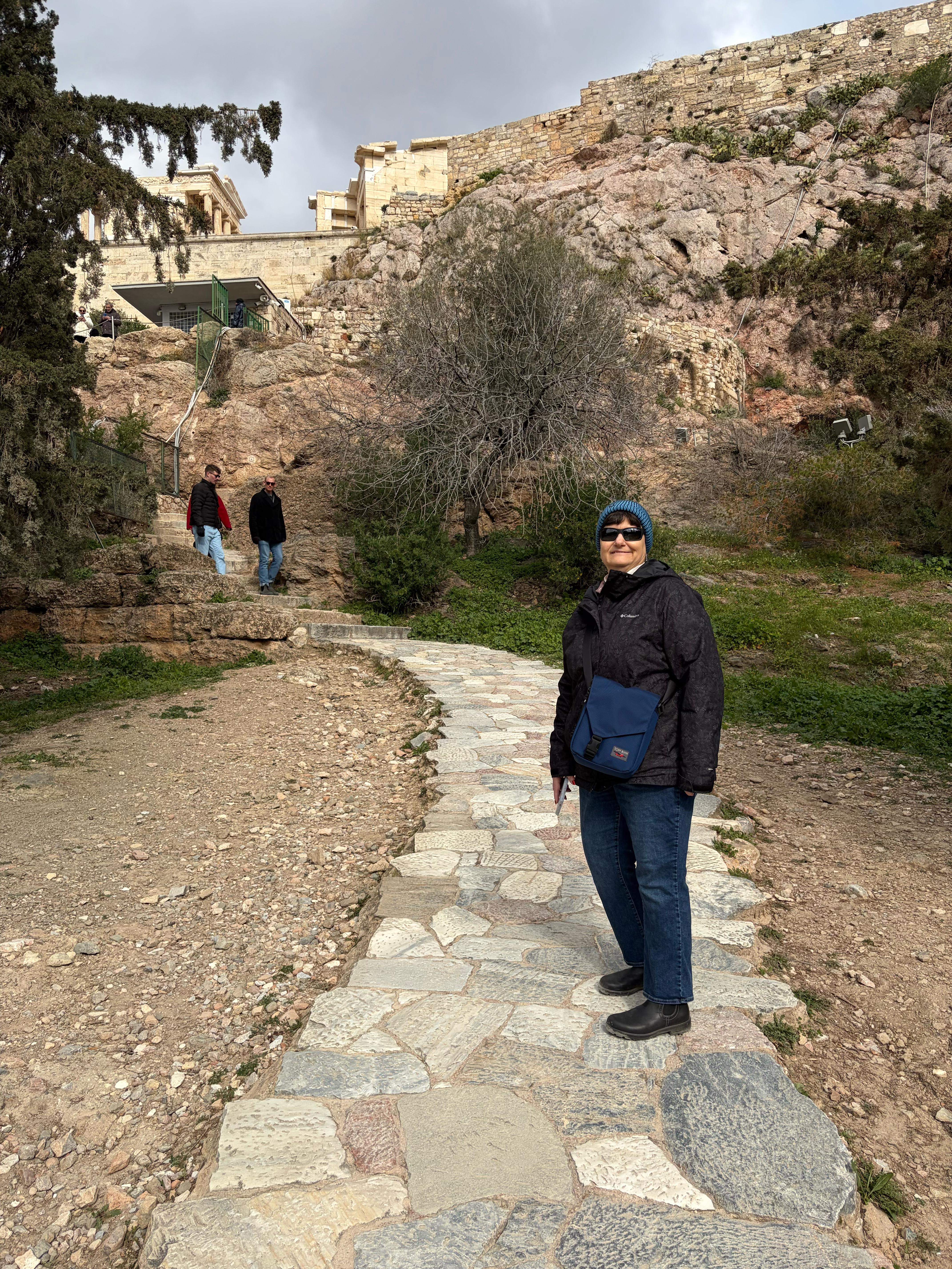 It was a bit chilly for our hike up the hill at the Acropolis.