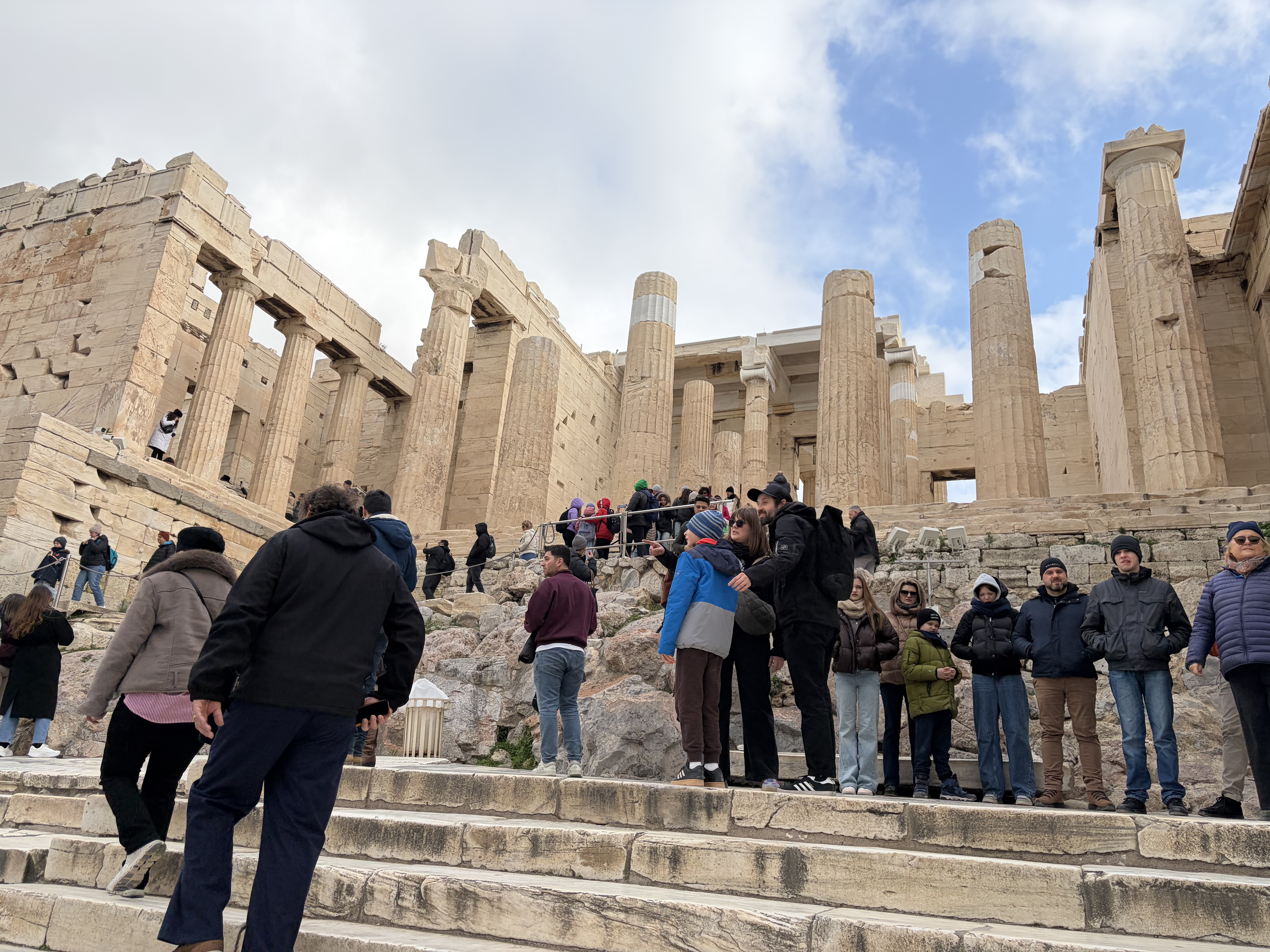 Our first view of the Propylaea as we hiked up the hill going into the Acropolis