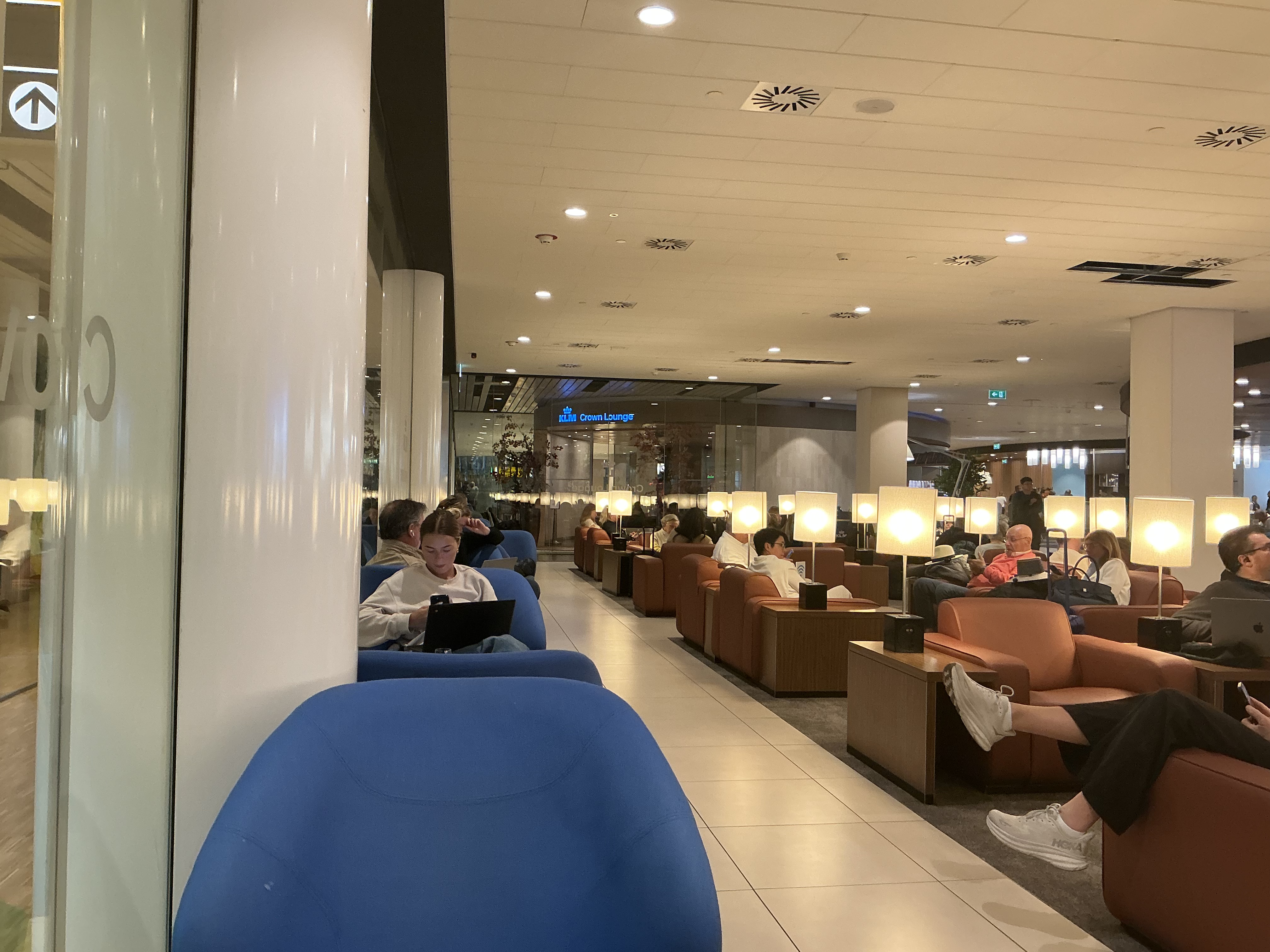 Enjoying some downtime in the KLM Crown Lounge 