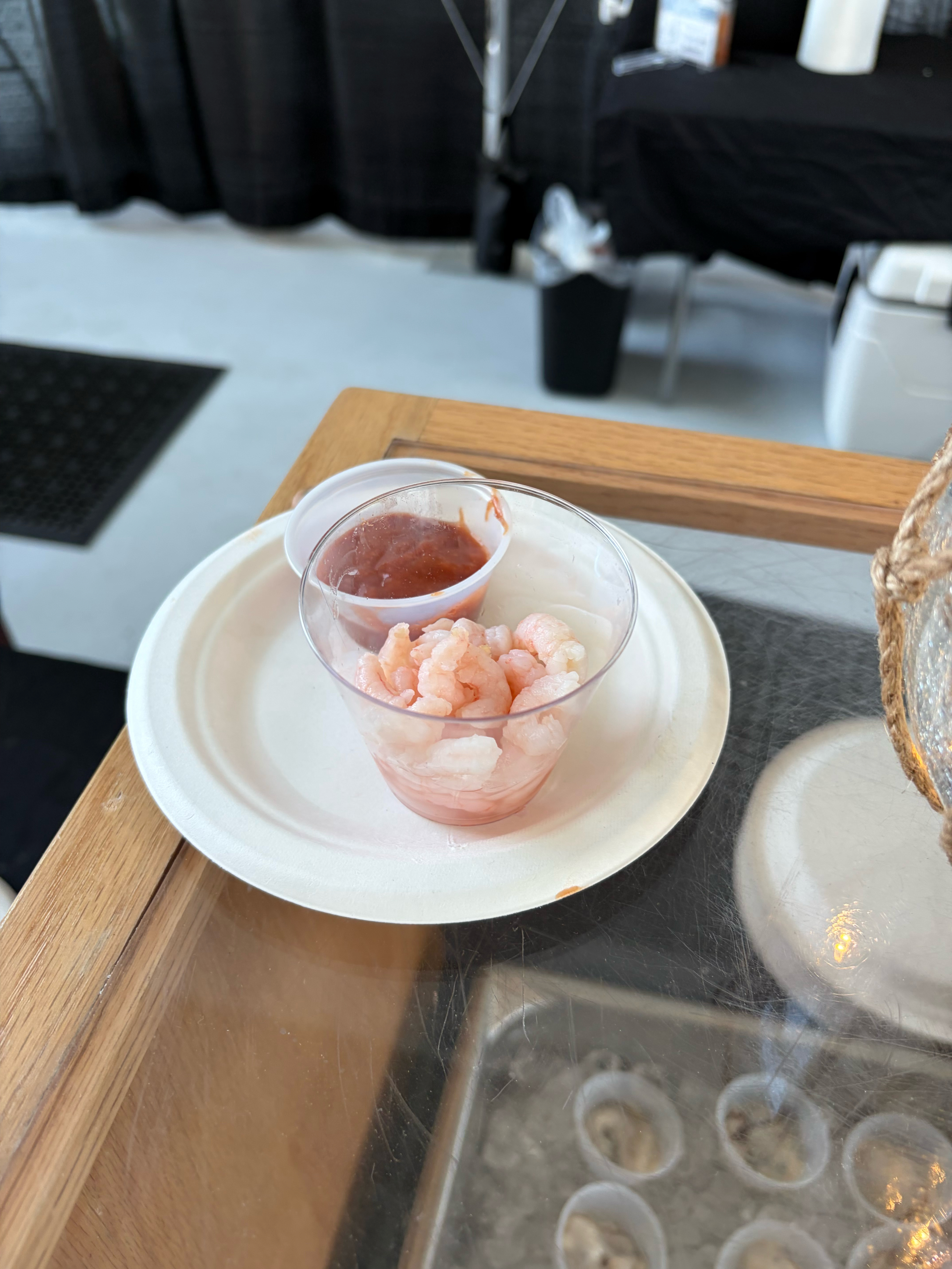 We did squeeze in a shrimp cocktail between wine tastings! 