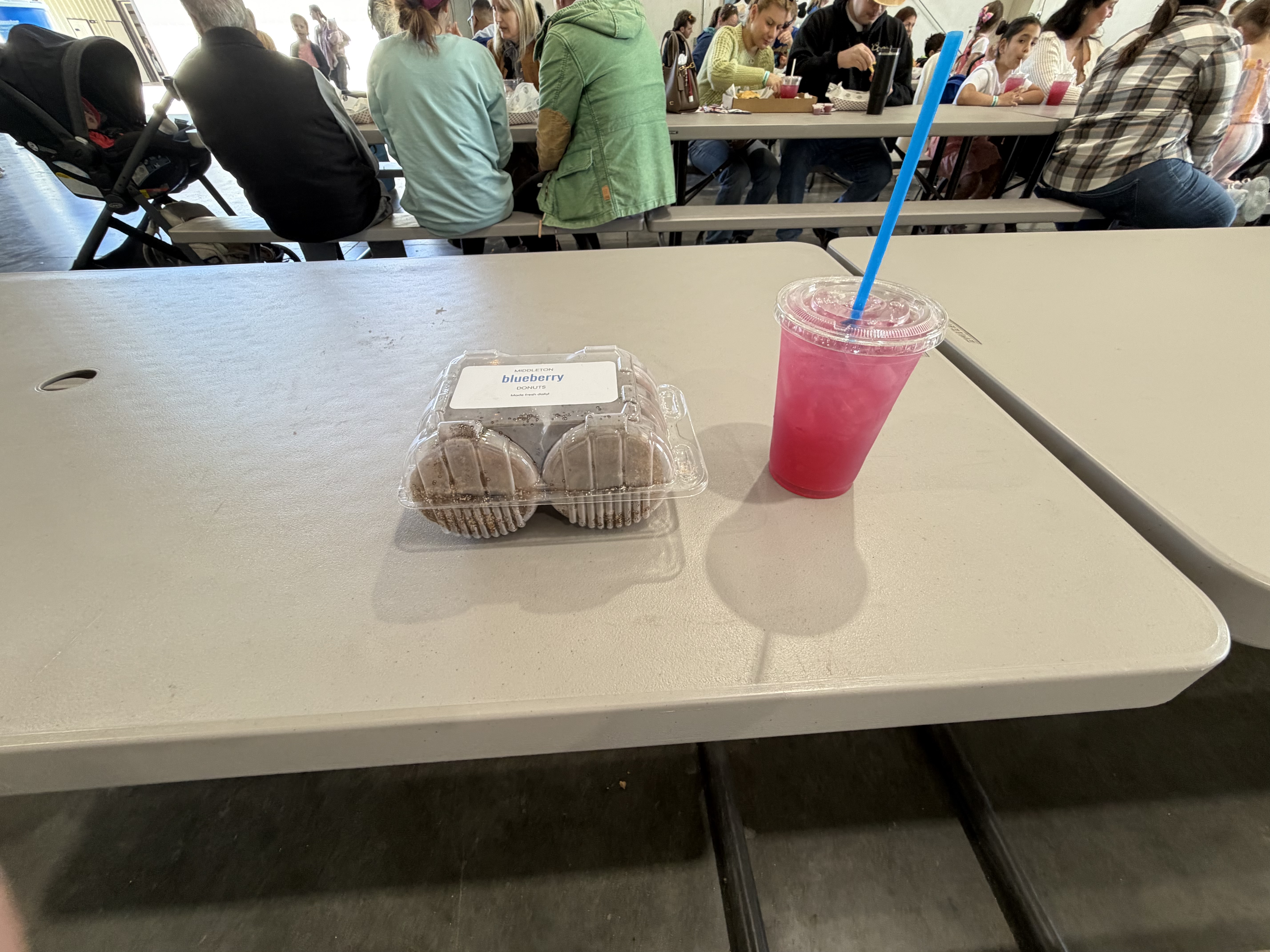 Snack of champions - huckleberry lemonade and donuts!