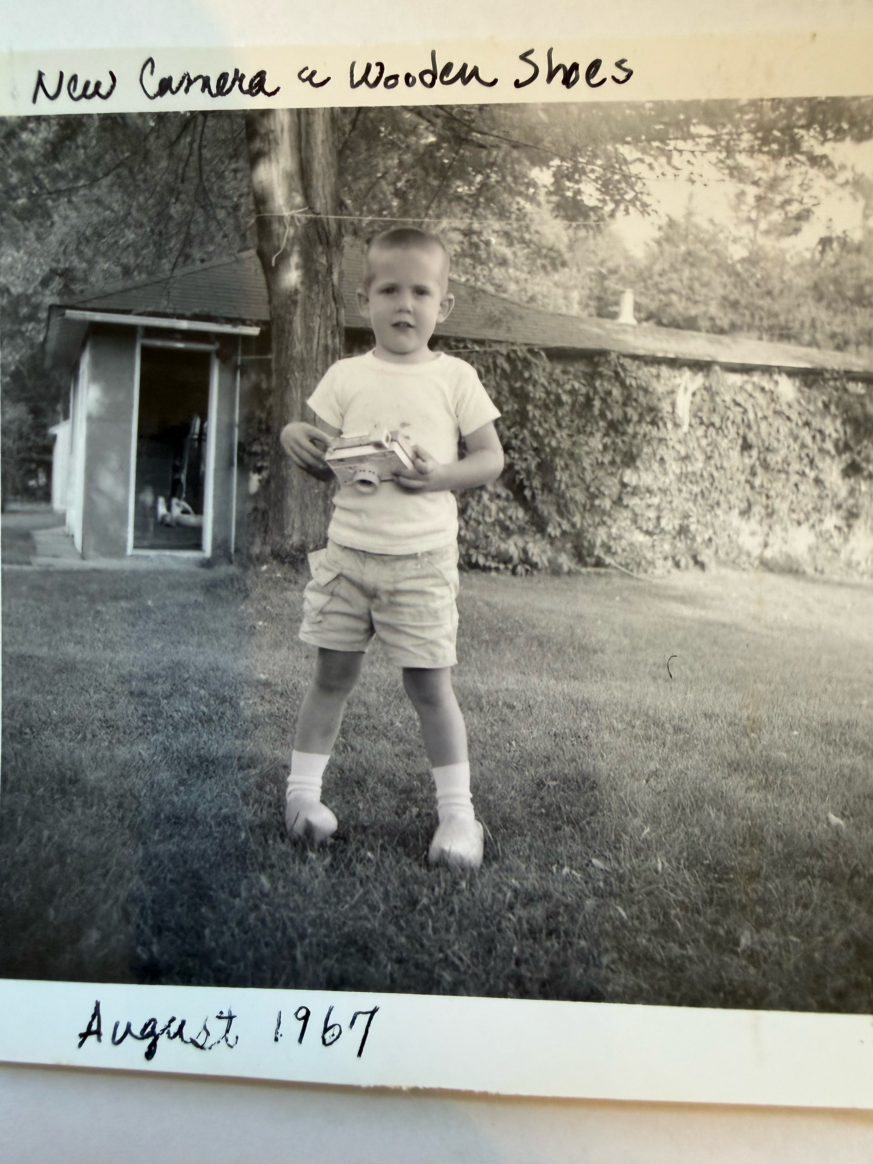 My amazing new hand carved wooden shoes - I was a bit over 4 years old. 
