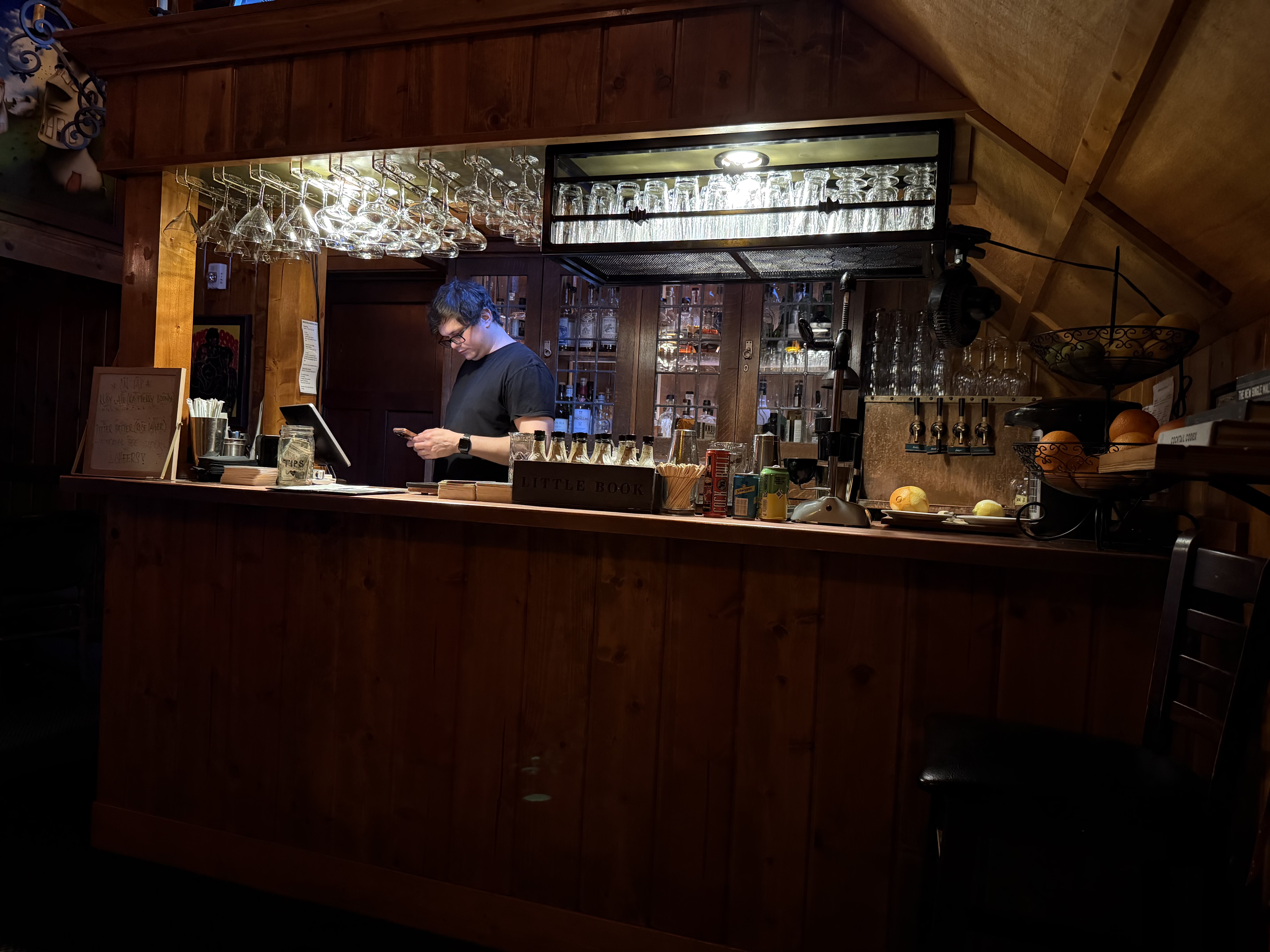 A small bar for the speakeasy