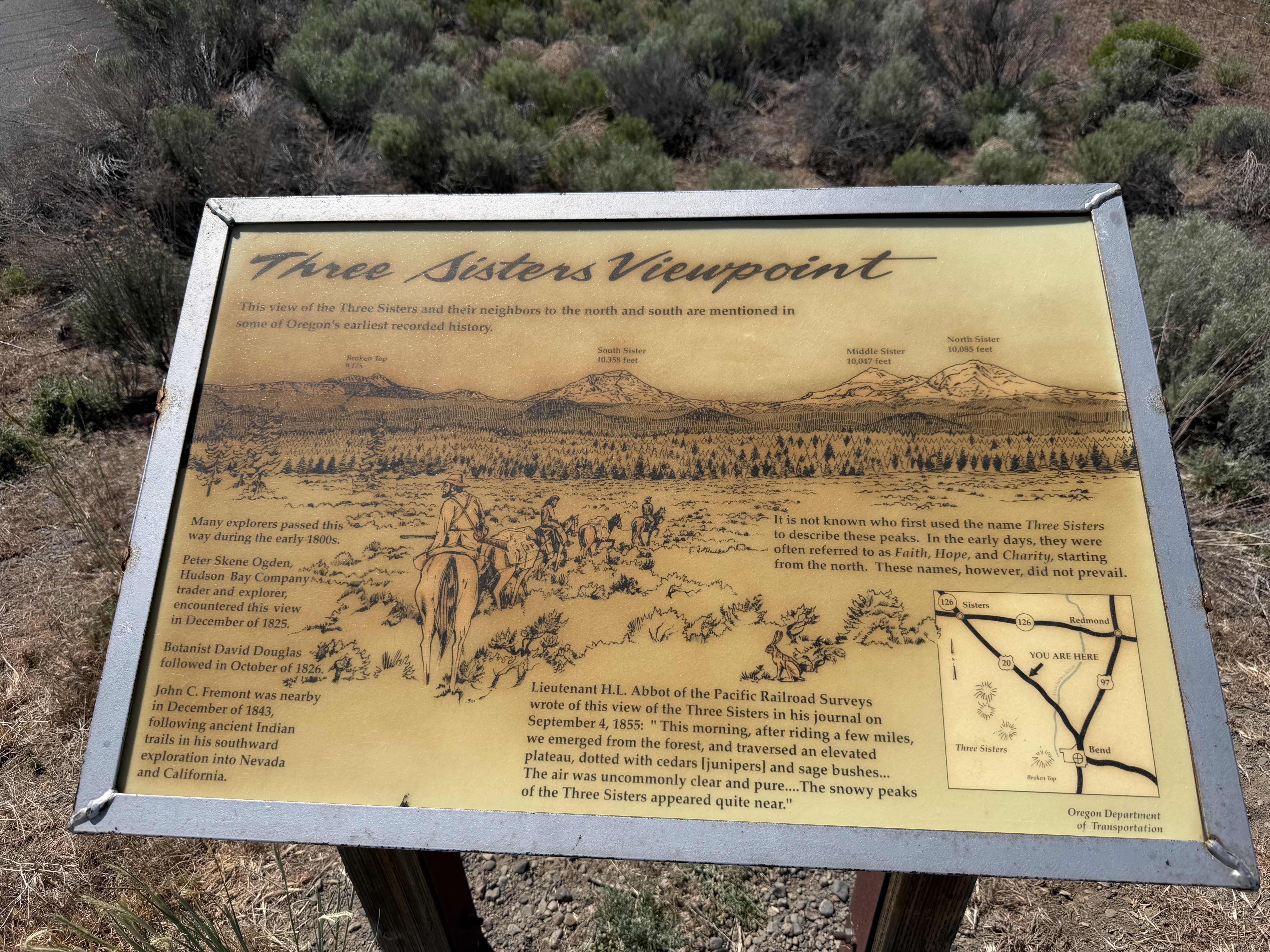 The historical roadside plaque gave some great history and helped identify each of the peaks.  