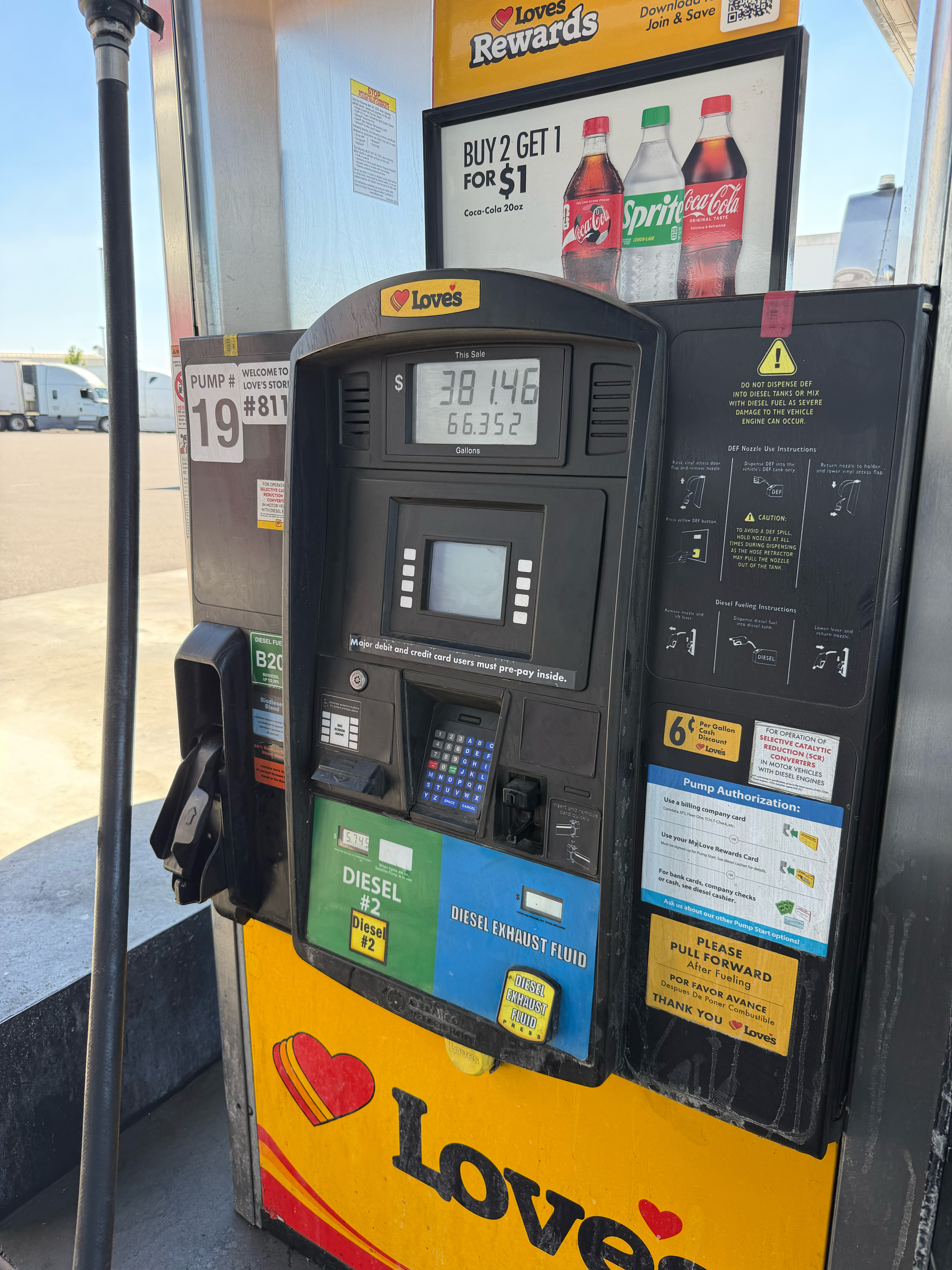 We can hold 90 gallons - so still had plenty of fuel!