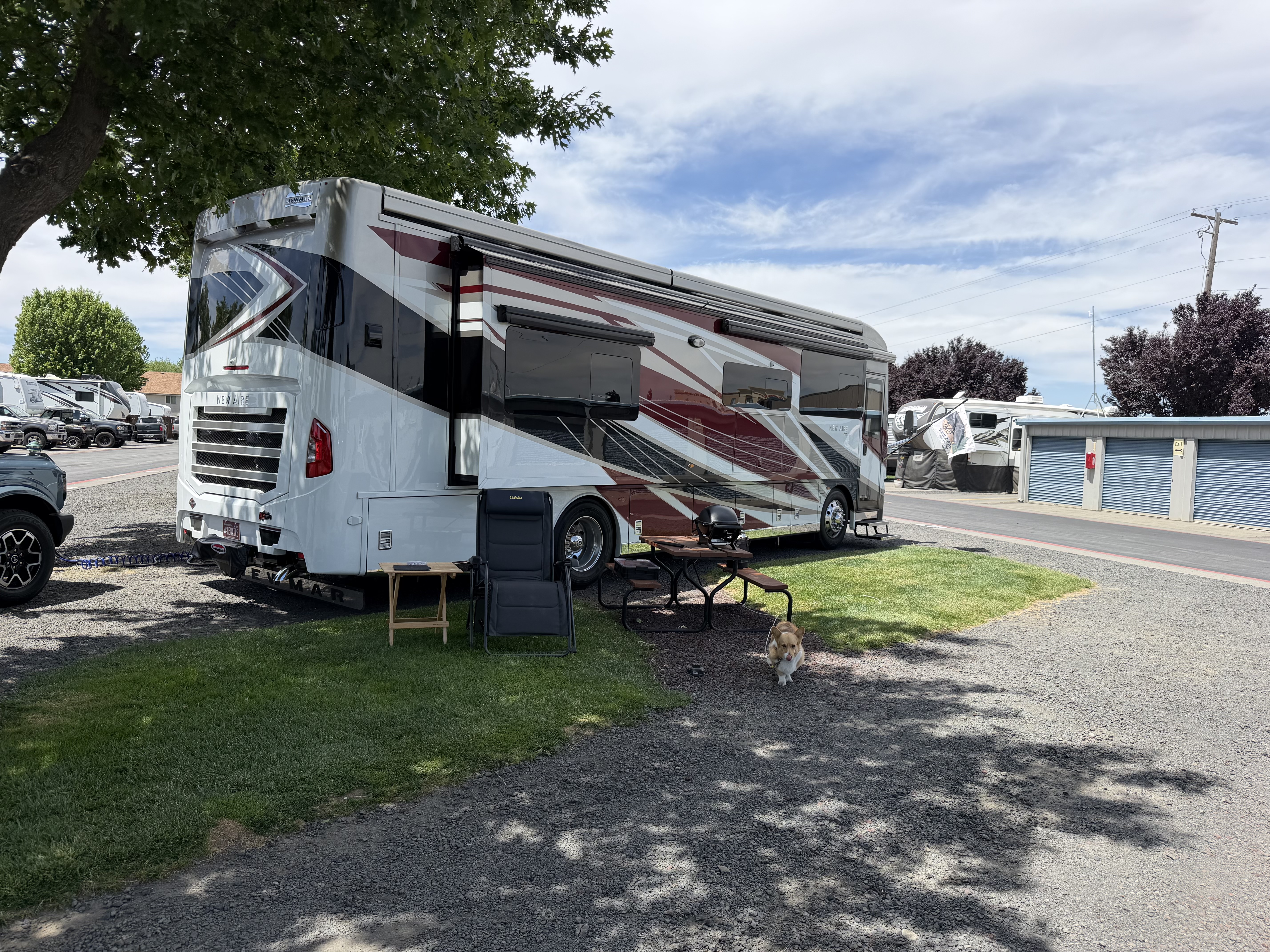 It was in the 90’s when we were in Pendleton - so the shade tree was nice for our camping spot. 