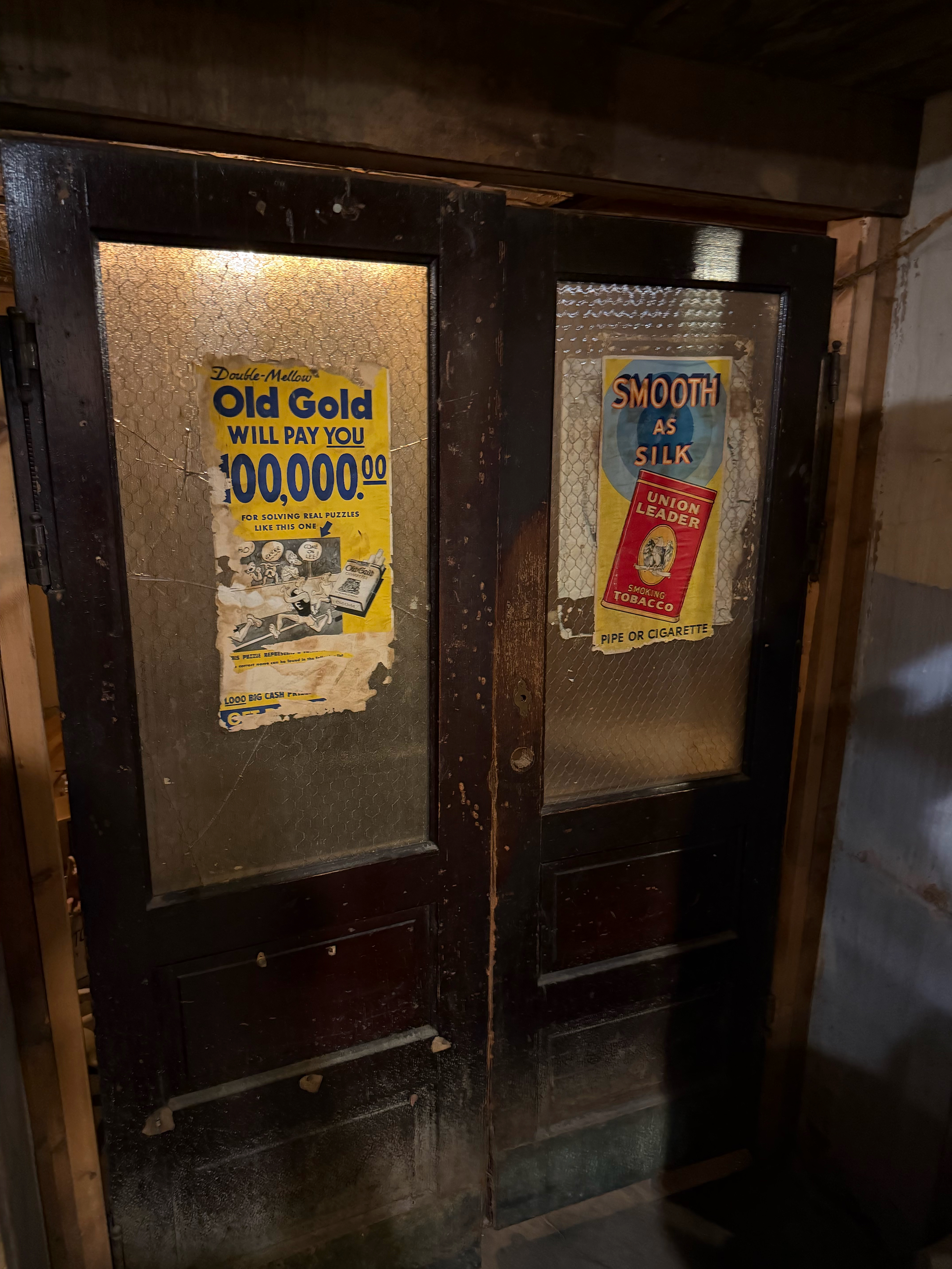 There were a number of original posters which were still up on walls and doors from 100 years ago. 