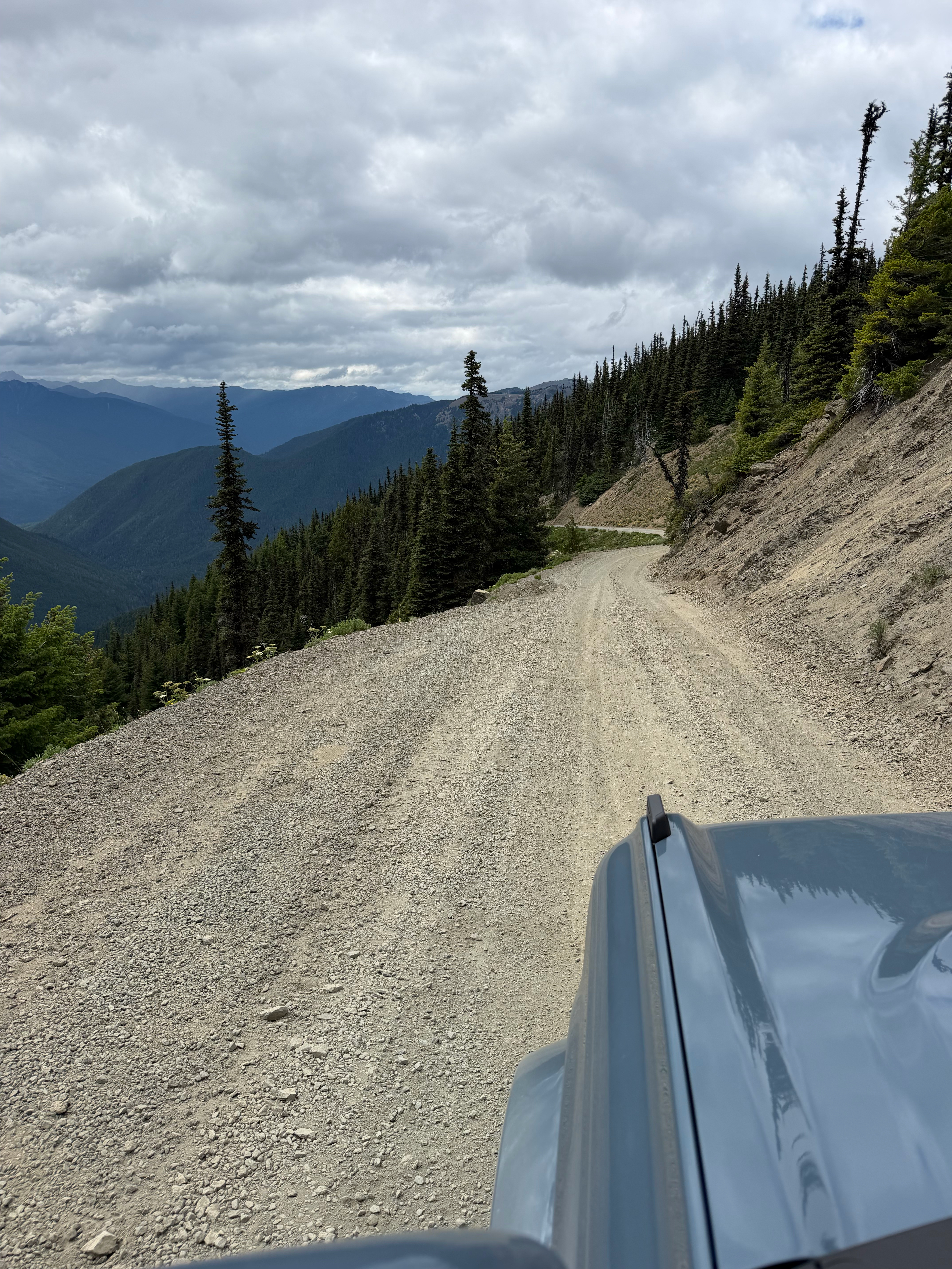 Most of the gravel road was fairly flat - but some of it was deeply rutted. 