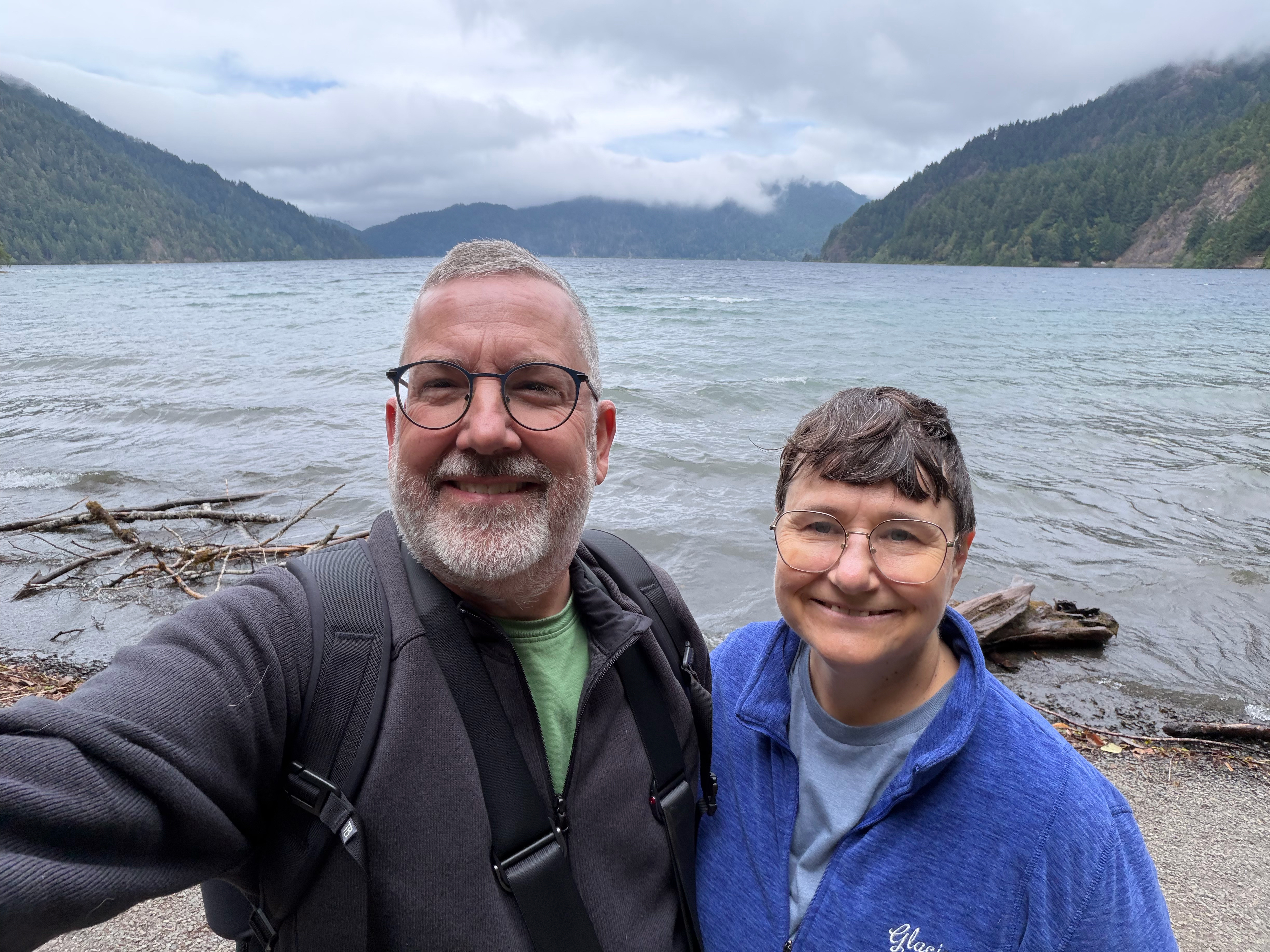 Lake Crescent was beautiful - and a bit windy and cool even in mid-July