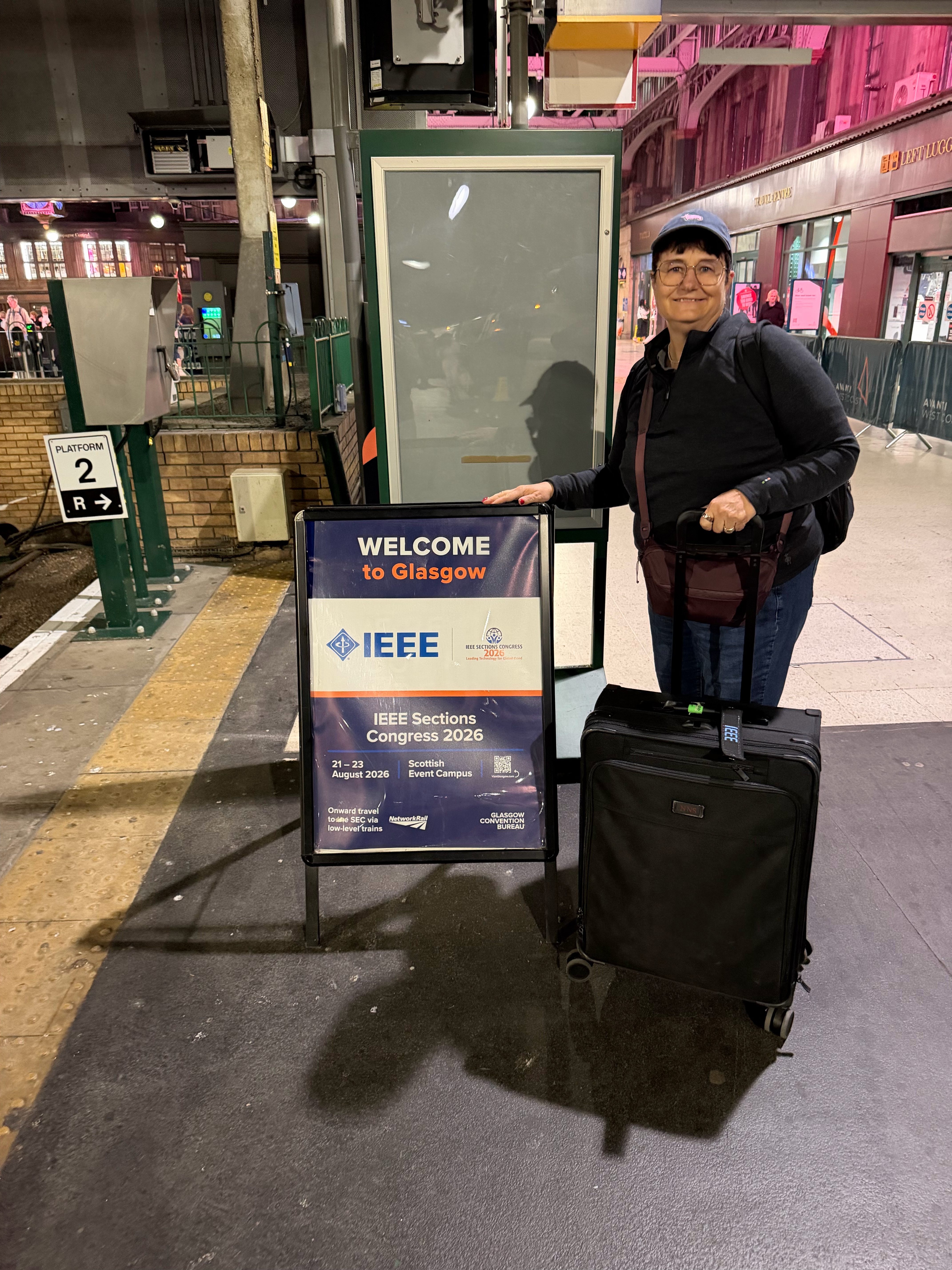 Nothing like taking a quick picture with the IEEE Welcome to Glasgow sign after 2 days of travel! 