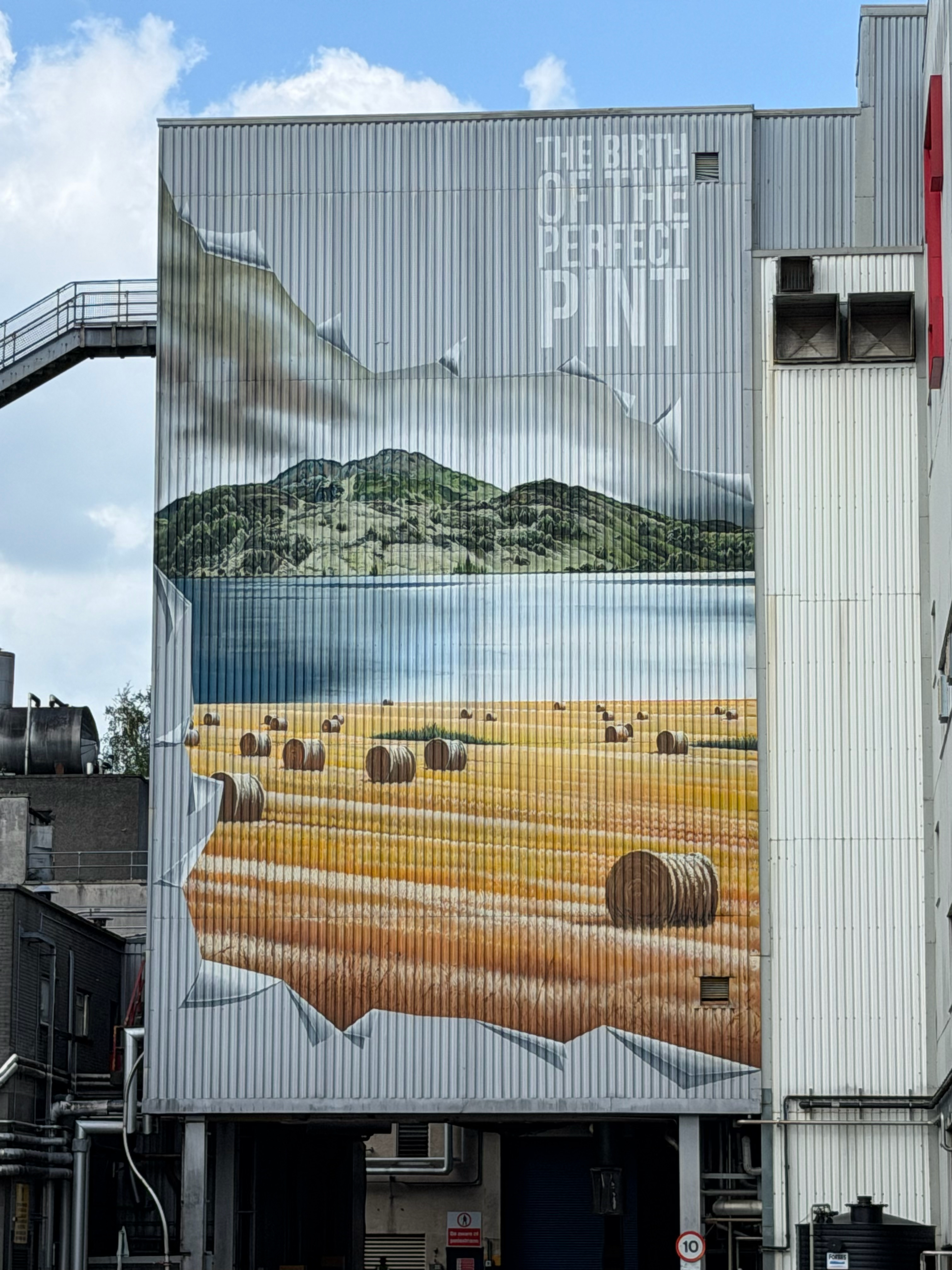 This mural was on the tour and in the middle of the plant.  It was supposed to illustrate a barley field and the water used to make Tennent’s lager.  However, some barley farmers voiced that it doesn’t look like a barley field - so people often asked if Tennent’s uses hay in their beer.  That would be a NO. 