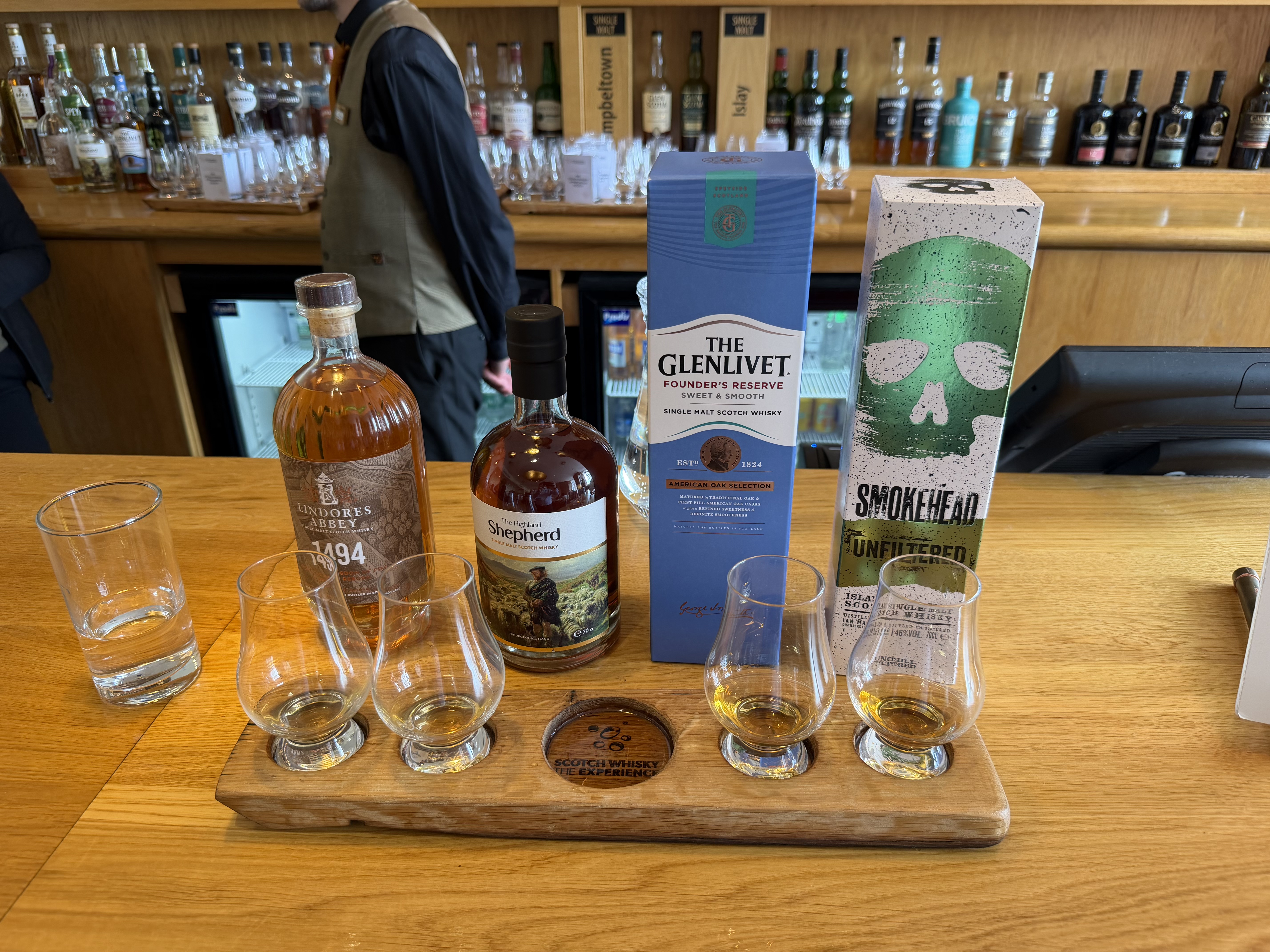 We got to try 4 different Scotch Whiskeys as part of our tasting experience.  