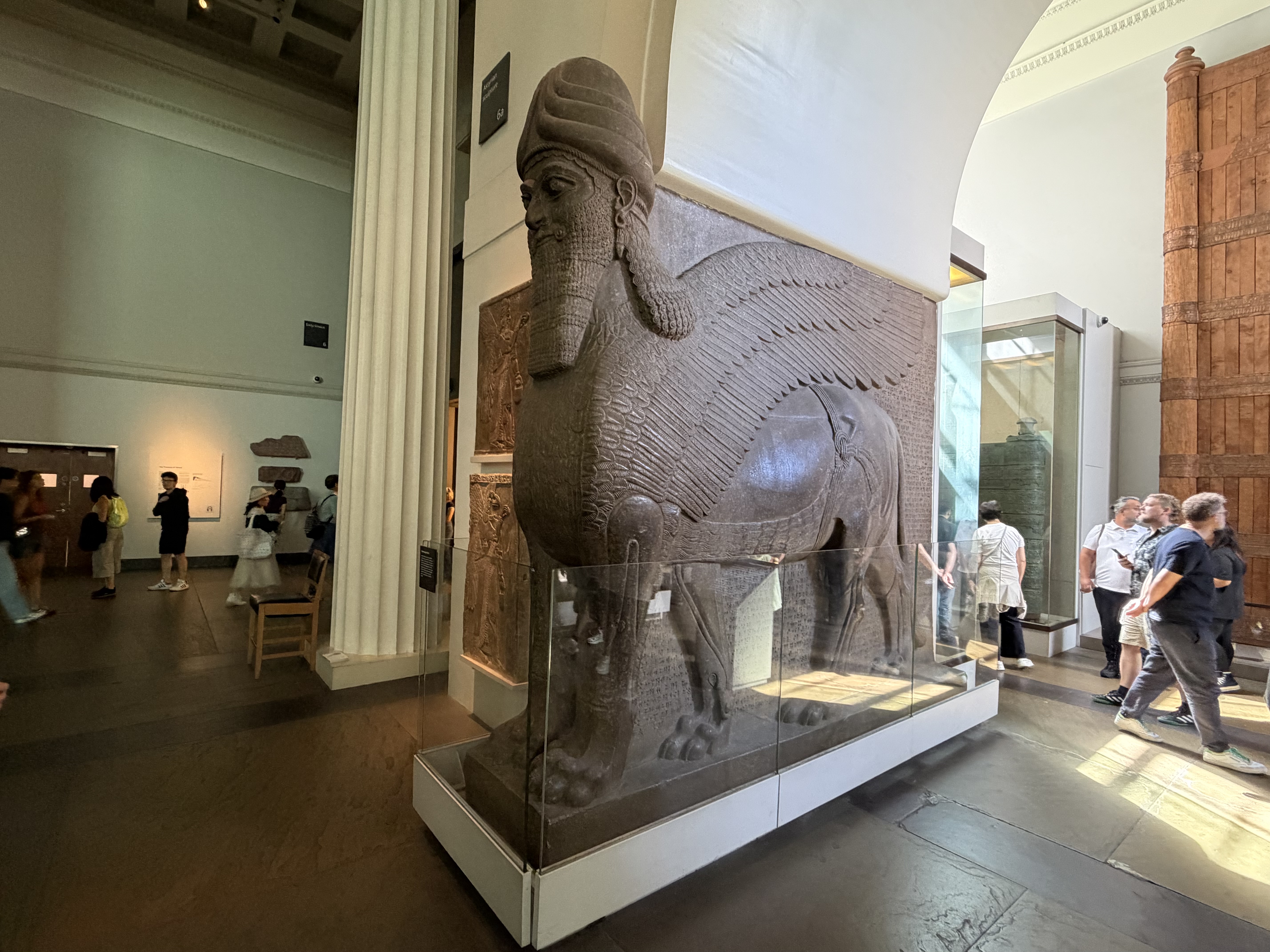 The statues from the Assyrians were large with amazing details.