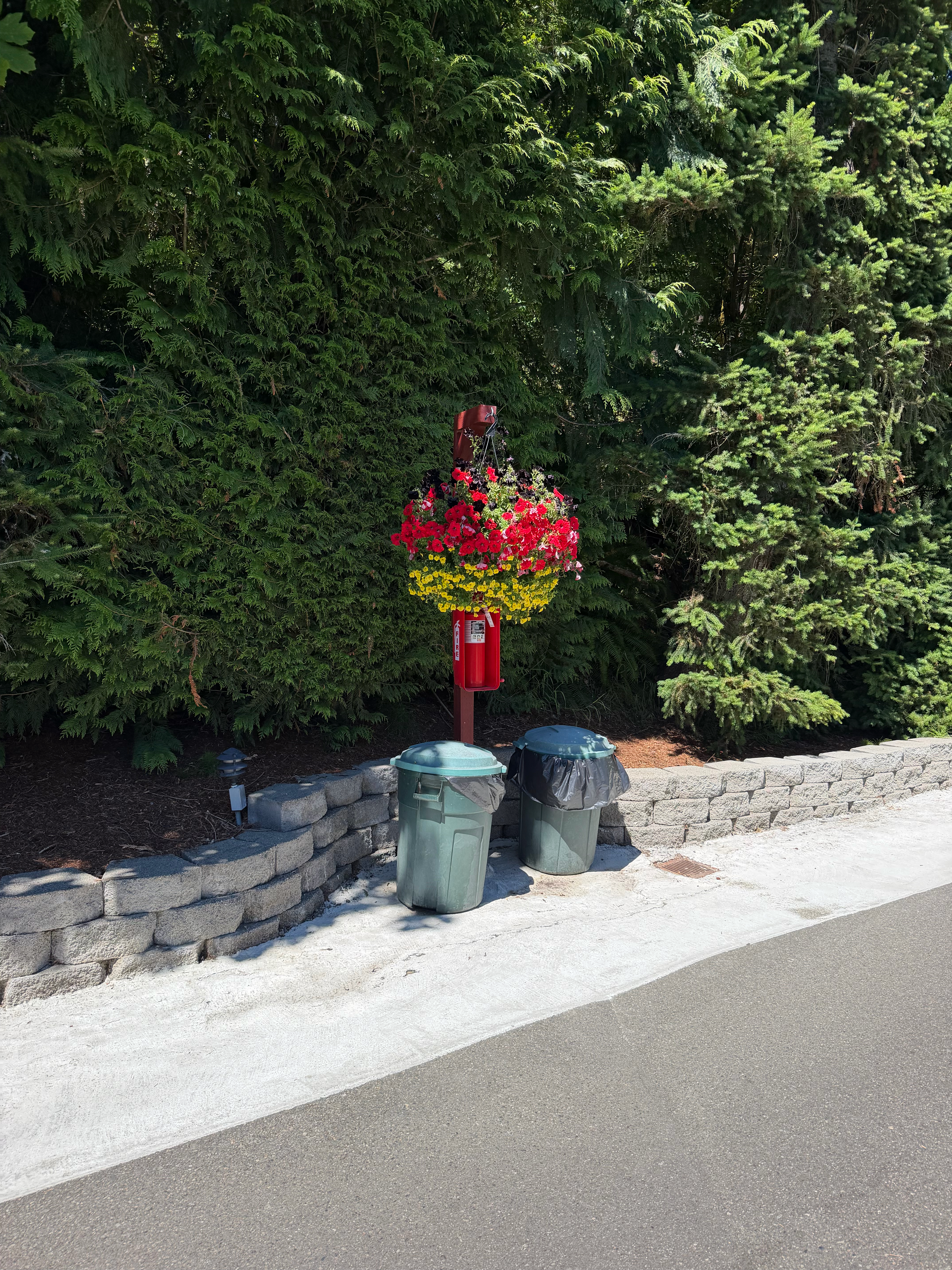 It was nice seeing the trash areas with flowers - a nice touch! 