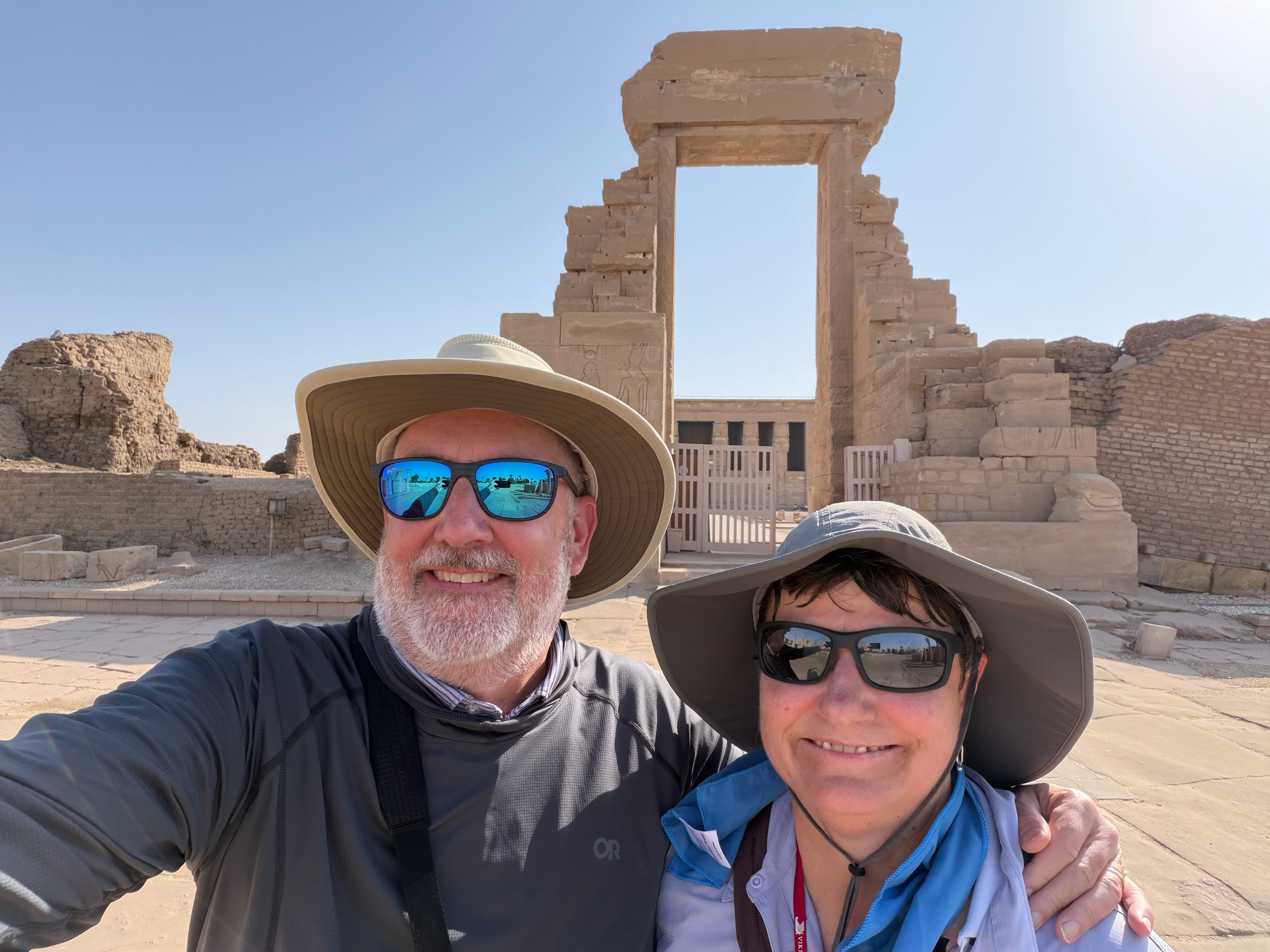A selfie at the entrance to the Temple of Dendura