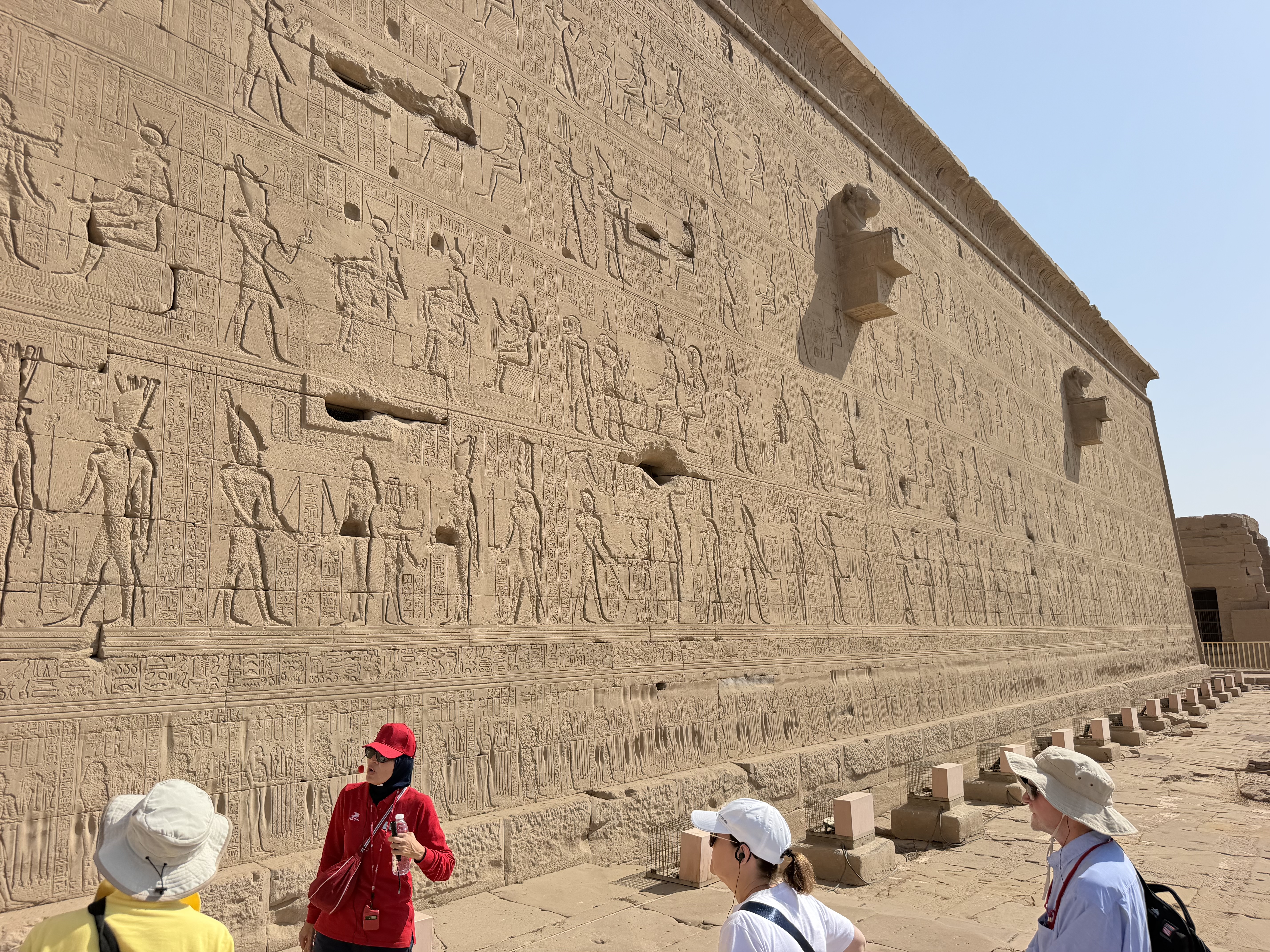 The walls - which might look smooth from a distance - were filled with hieroglyphs telling stories and illustrating historical events.