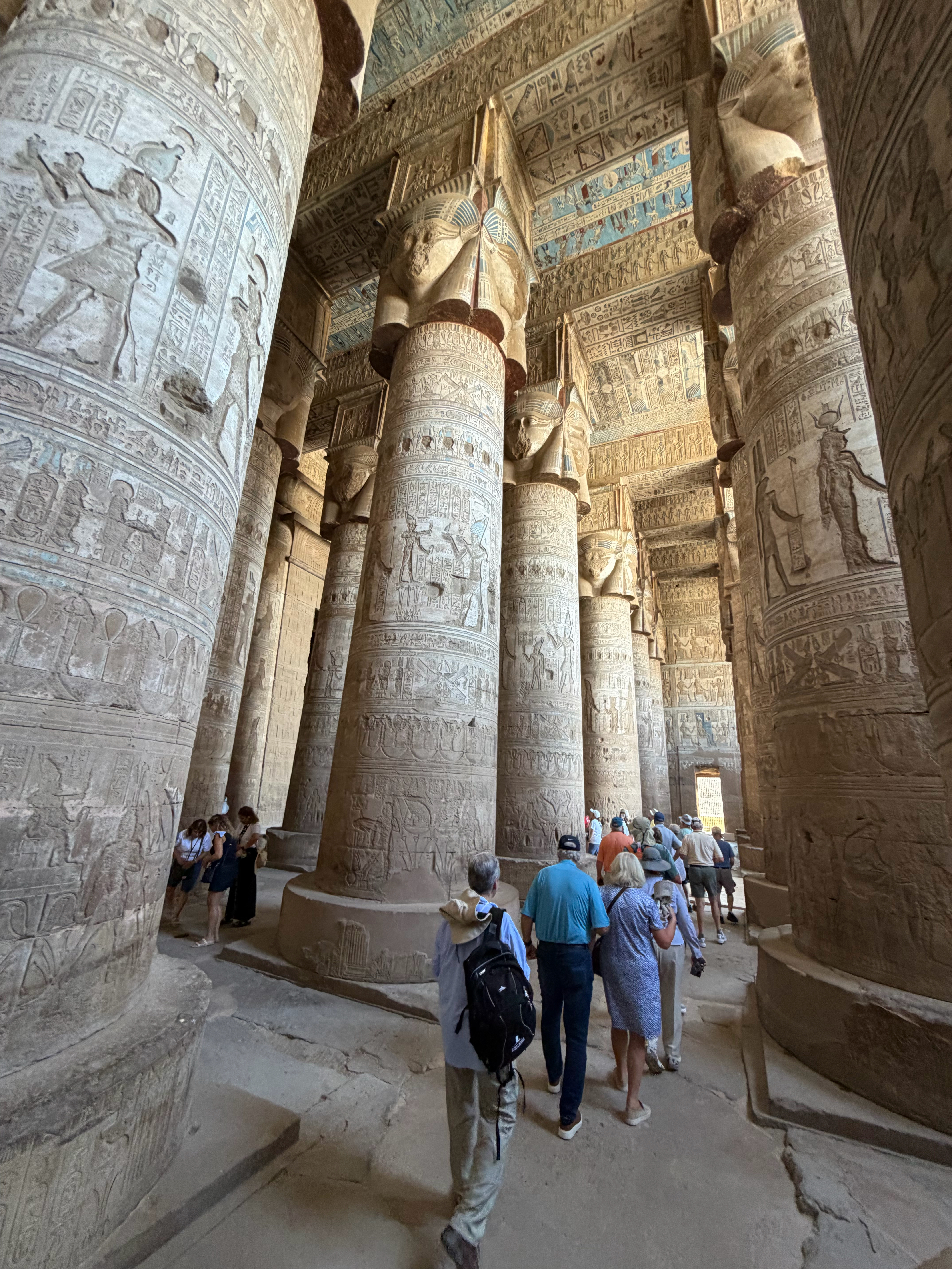 Each column had numerous hieroglyphs telling stories and identifying which pharaoh built the temple.