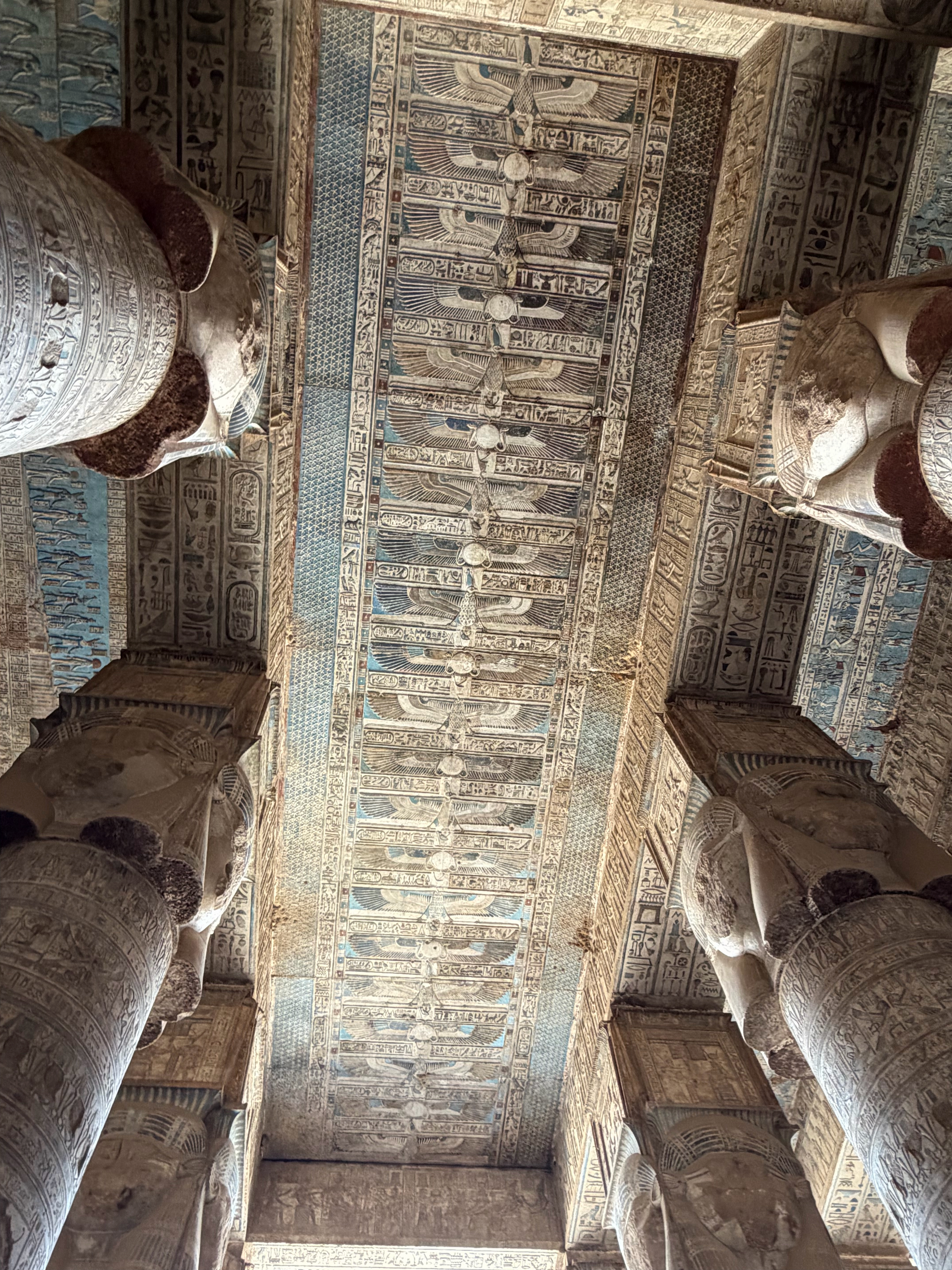 The ceiling artwork was detailed and still contained vibrant colors.