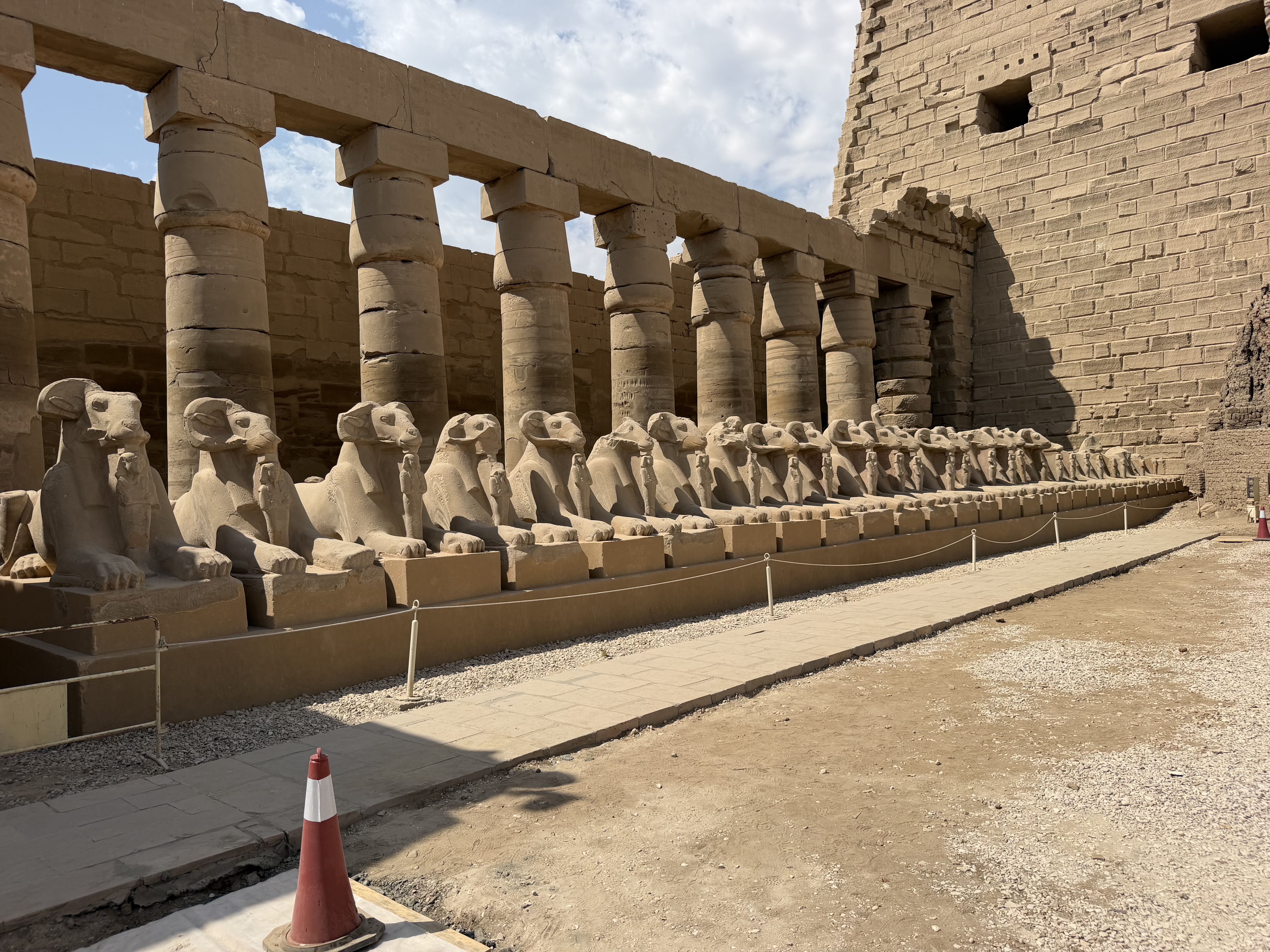 The ramheaded Sphinxes lined the streets between the different temples and ruins in Luxor. 