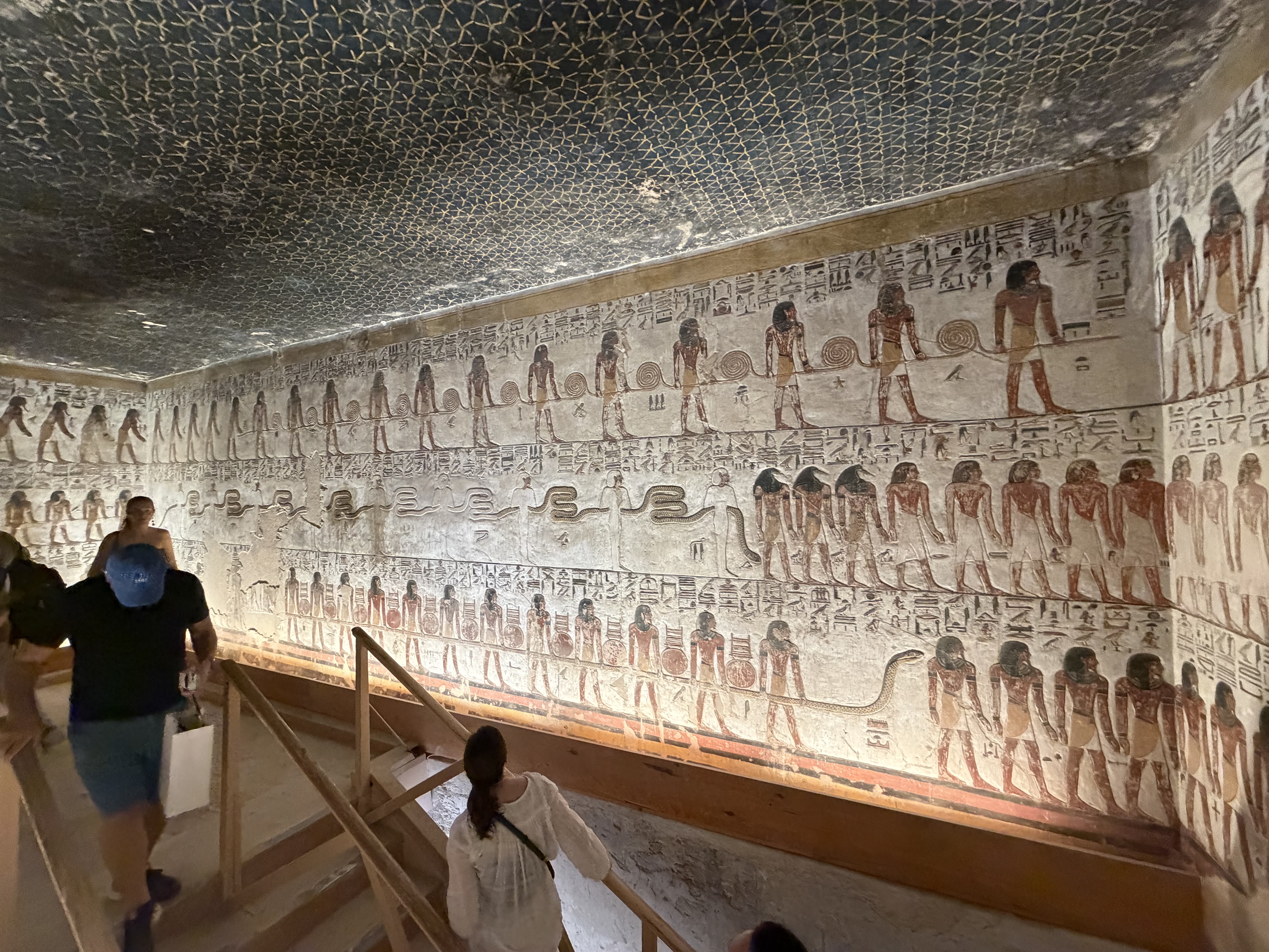 The wall art in this chamber was in amazing shape and was concerned with the afterlife journey of Seti.