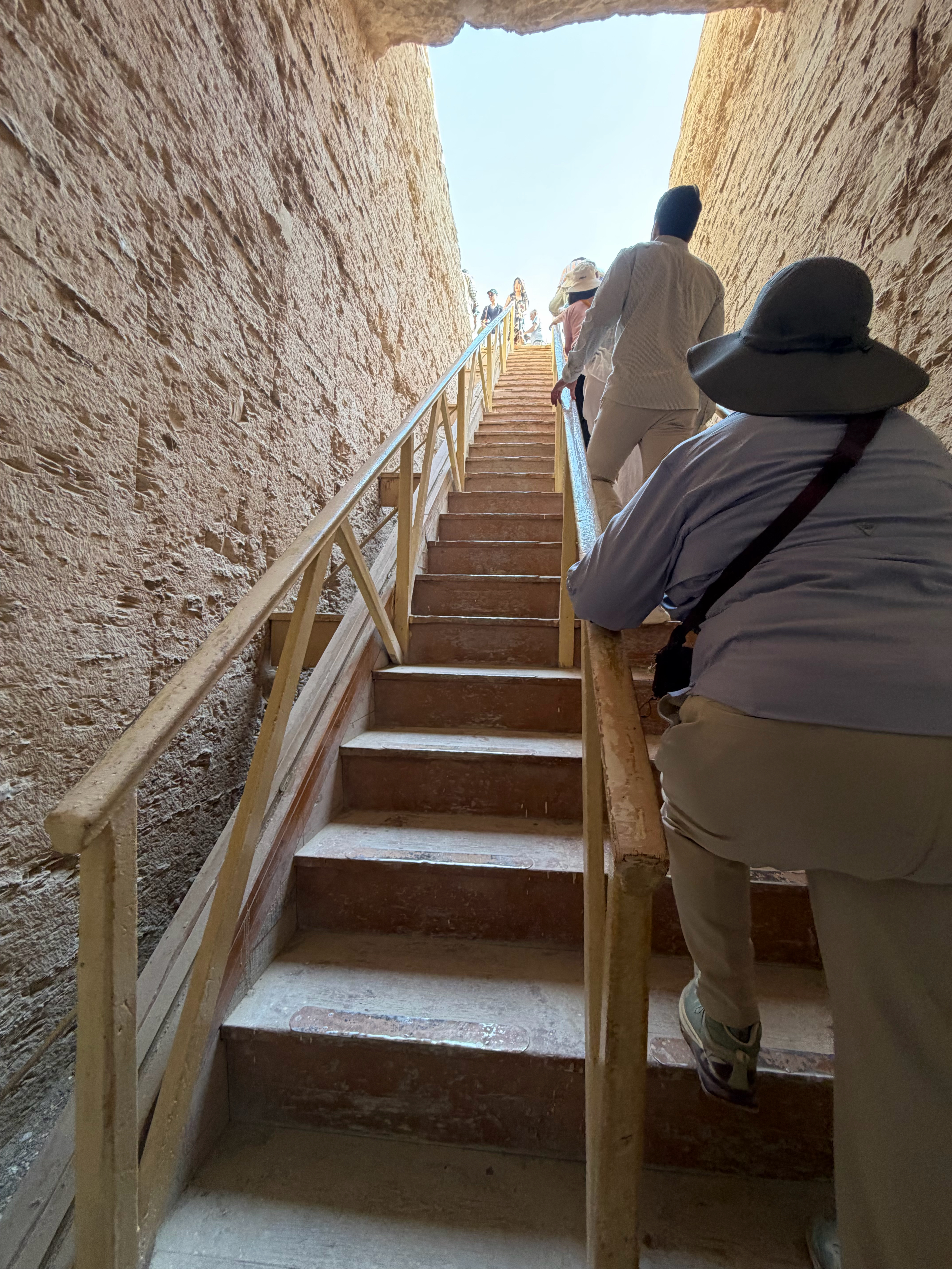 The descent (and ascent of course) to the tomb of Seti was very steep with lots of stairs.  Seeing the drawings was worth the effort!