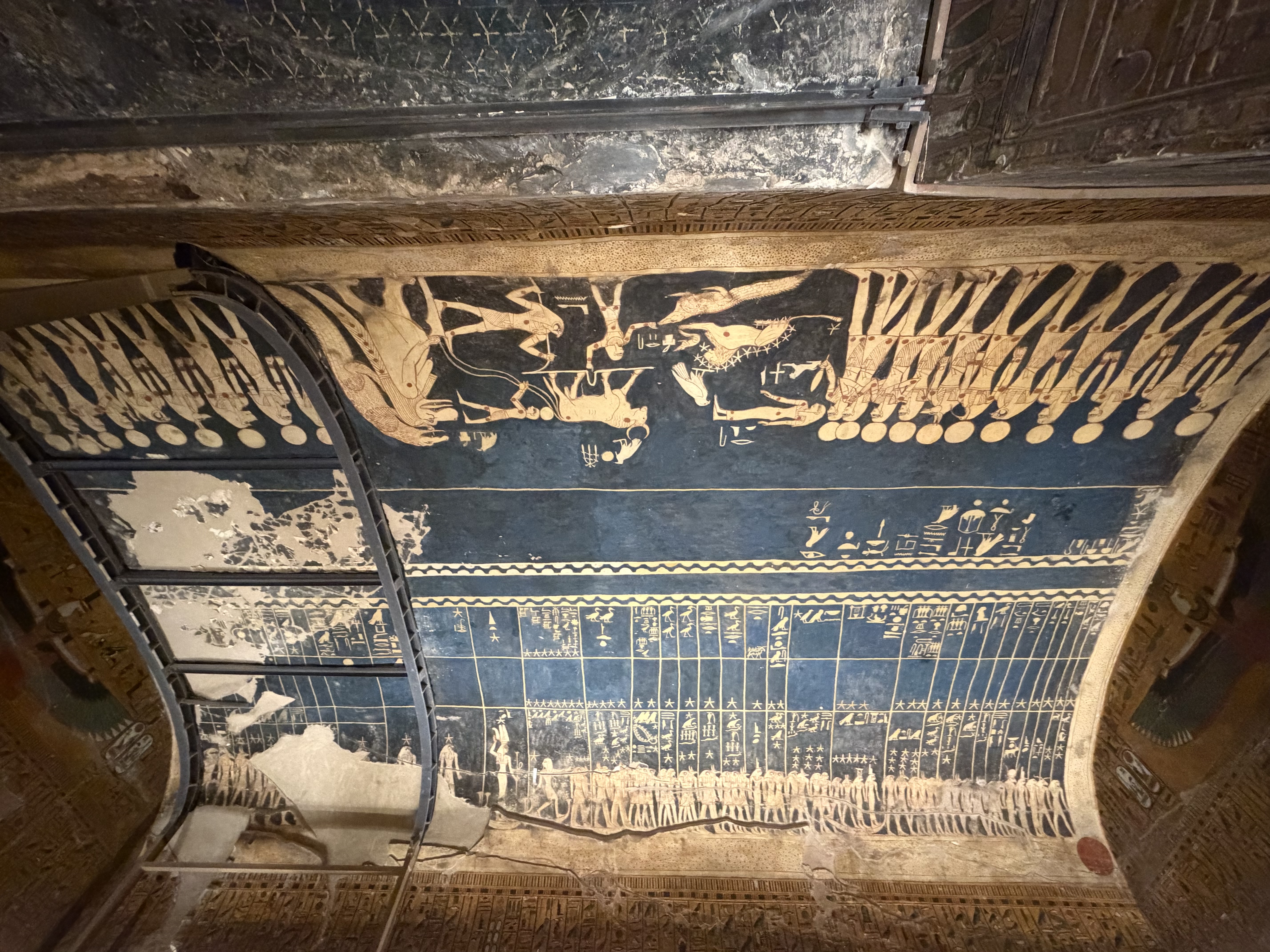 This was the ceiling near the end of the burial chamber - which still showed a vibrant blue color.  