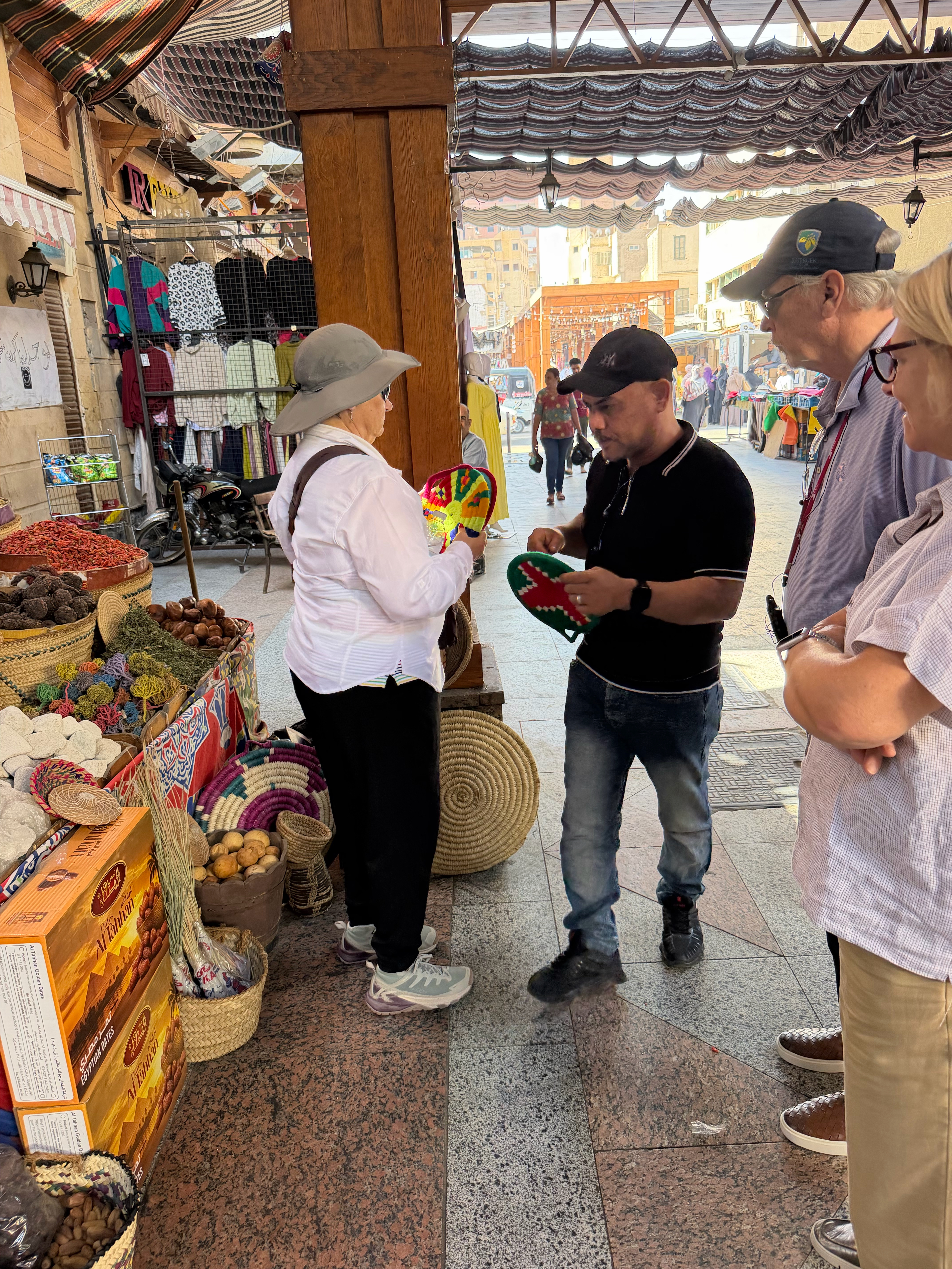 Noel bought some woven hot pads - and of course some bargaining was involved to get a good price! 