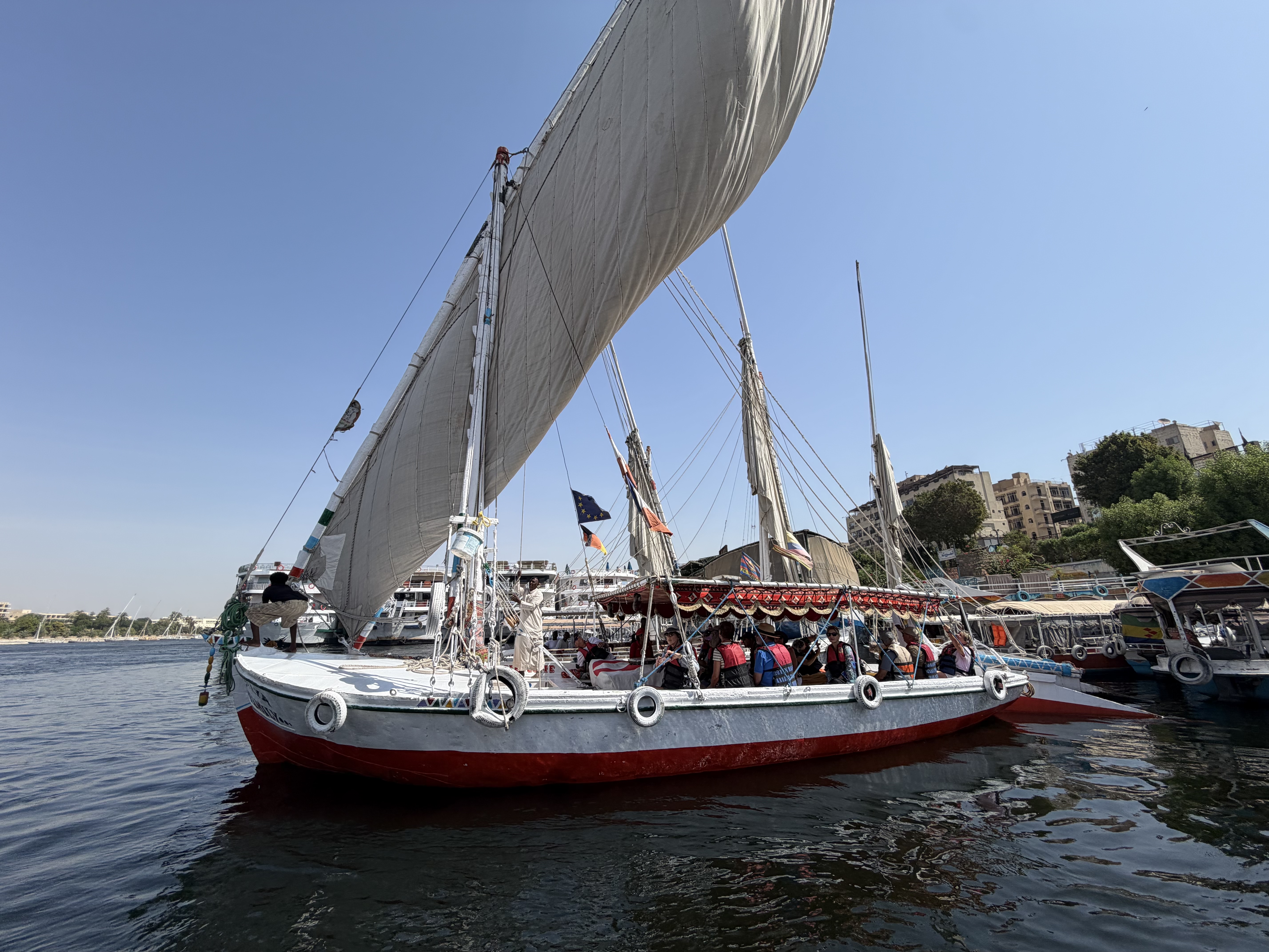 Our felucca was just a bit larger than the last one we took on our first full travel day in Egypt!