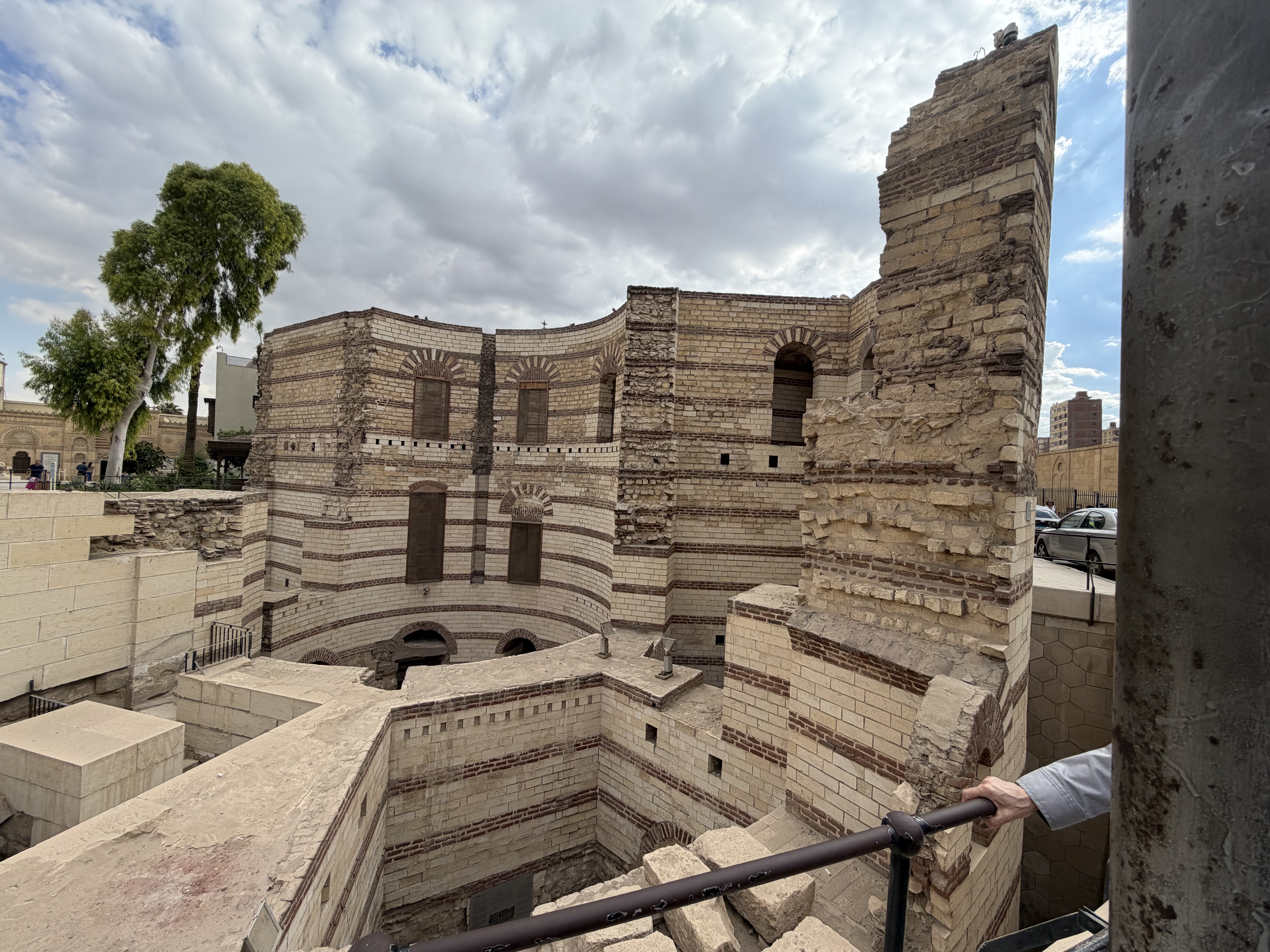The ruins of the Roman fortress - that was on the Nile when it was built.