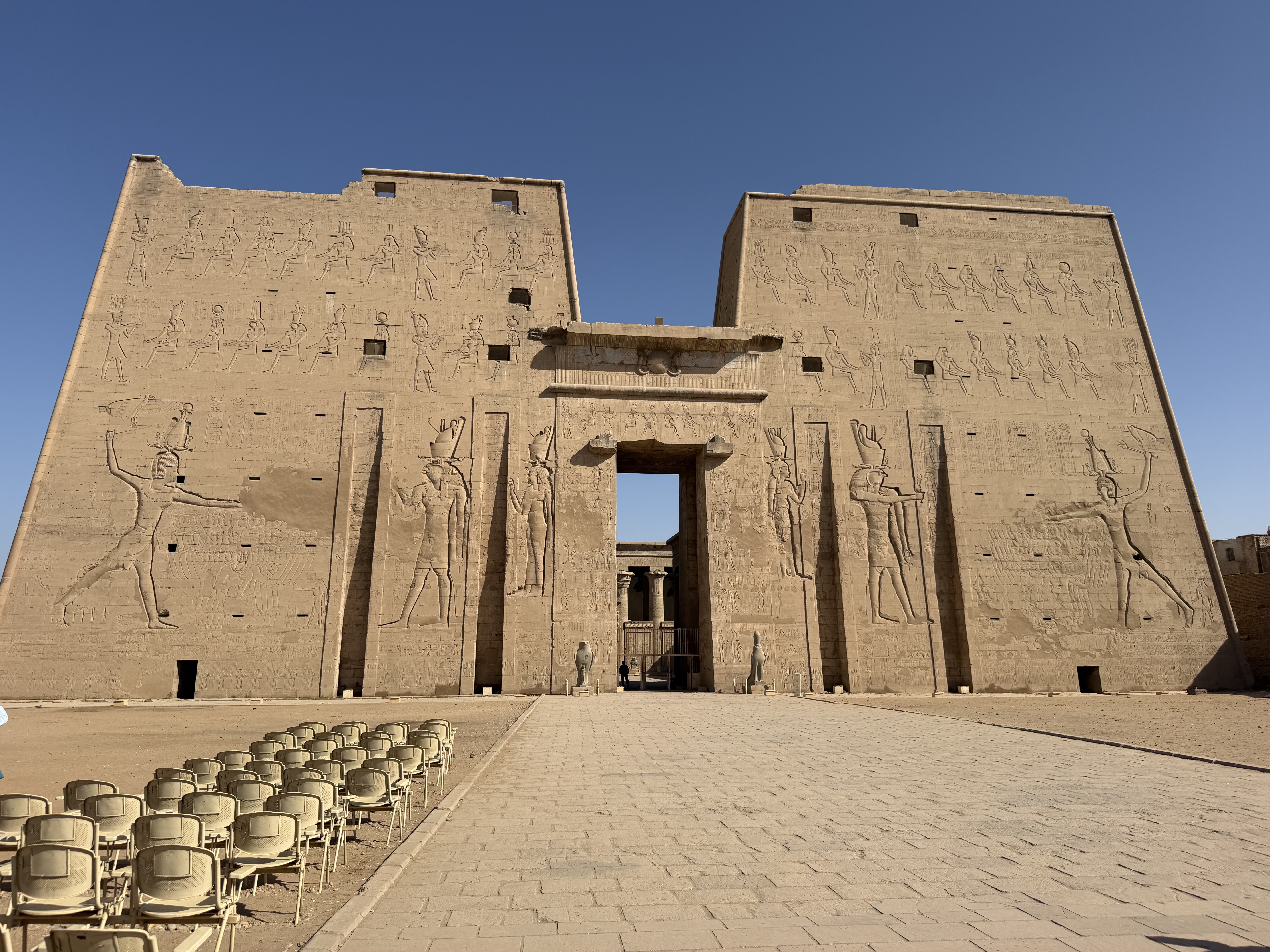 The entrance to the Temple at Edfu.