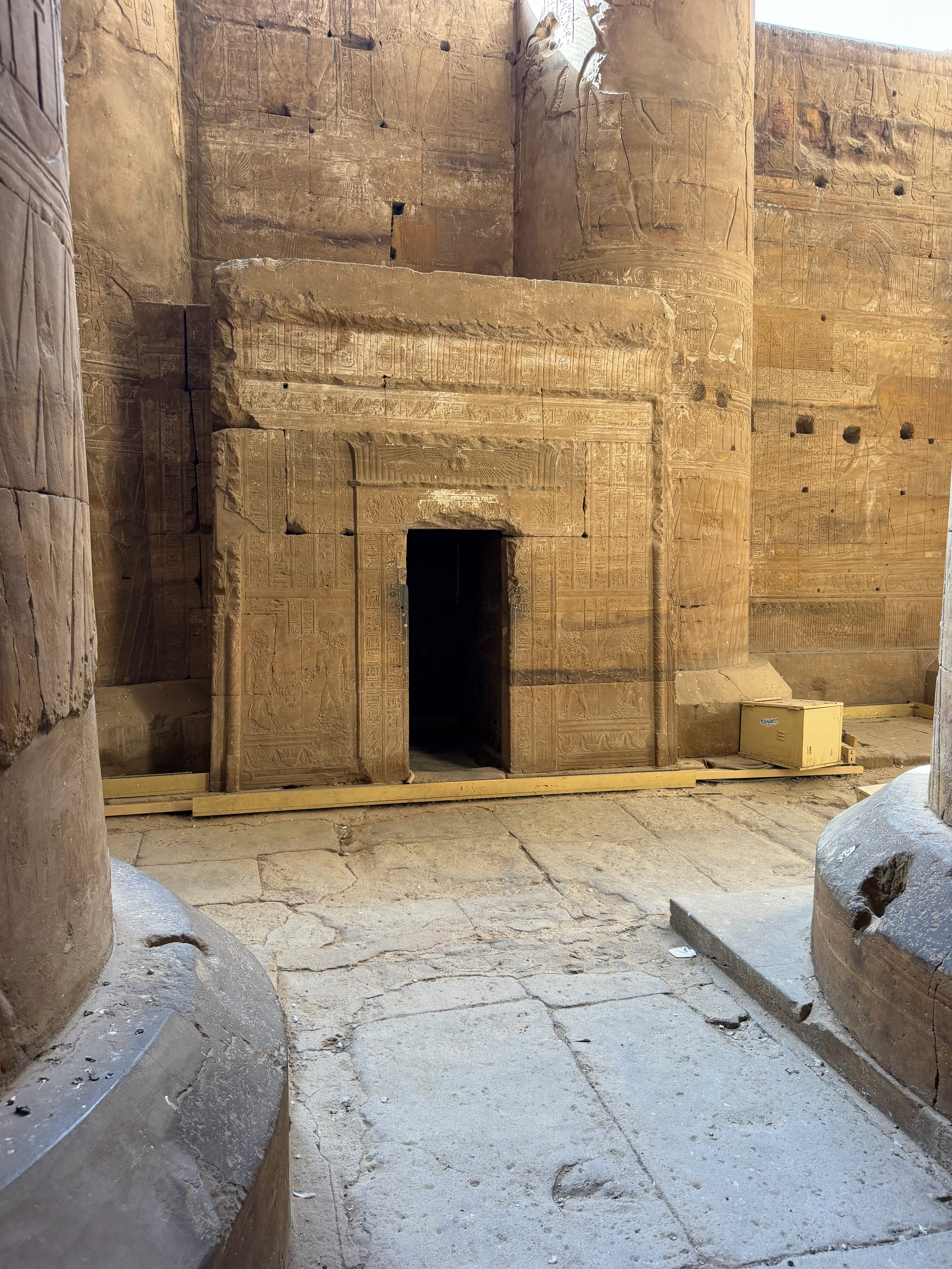 This small closet like space was used as a library for the Priests to keep religious scrolls close by.